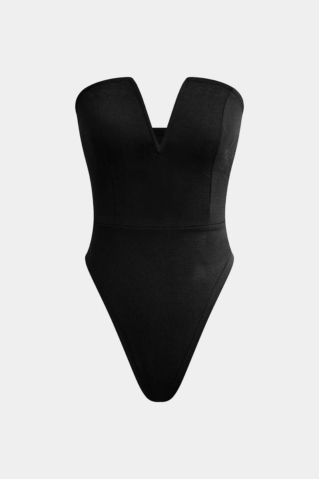 Basic V-neck Strapless Bodysuit - Image 9