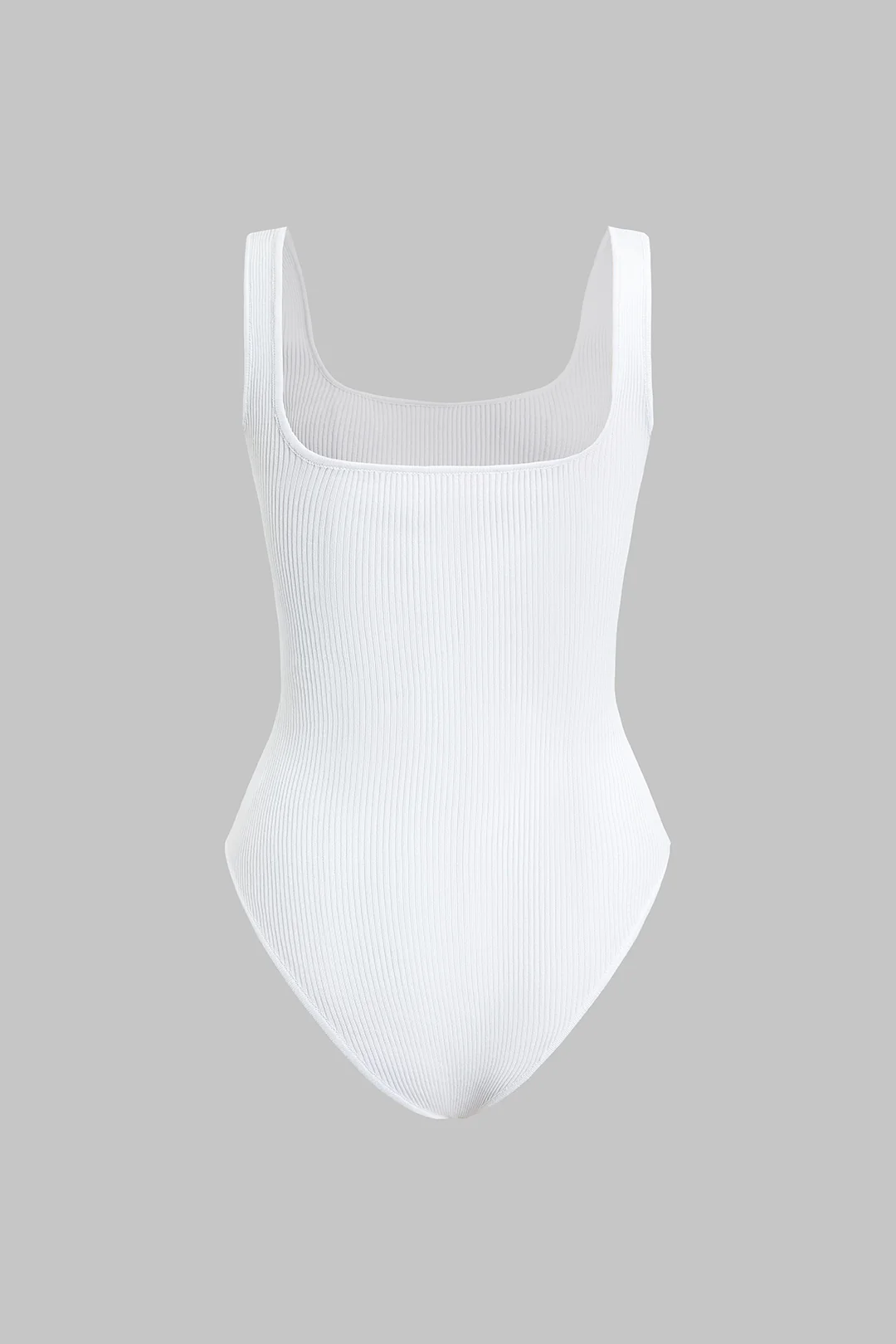 Solid Square Neck Sleeveless Bodysuit - Image 2
