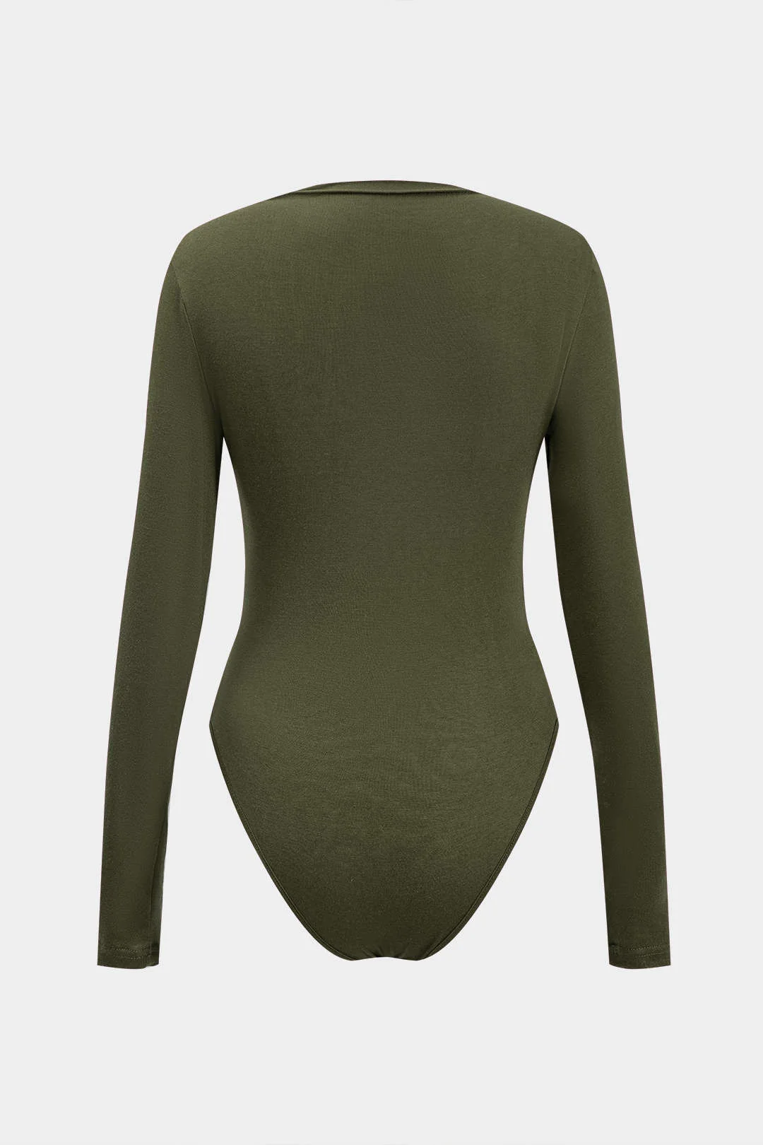 Knit Ruched Long Sleeve Bodysuit - Image 7