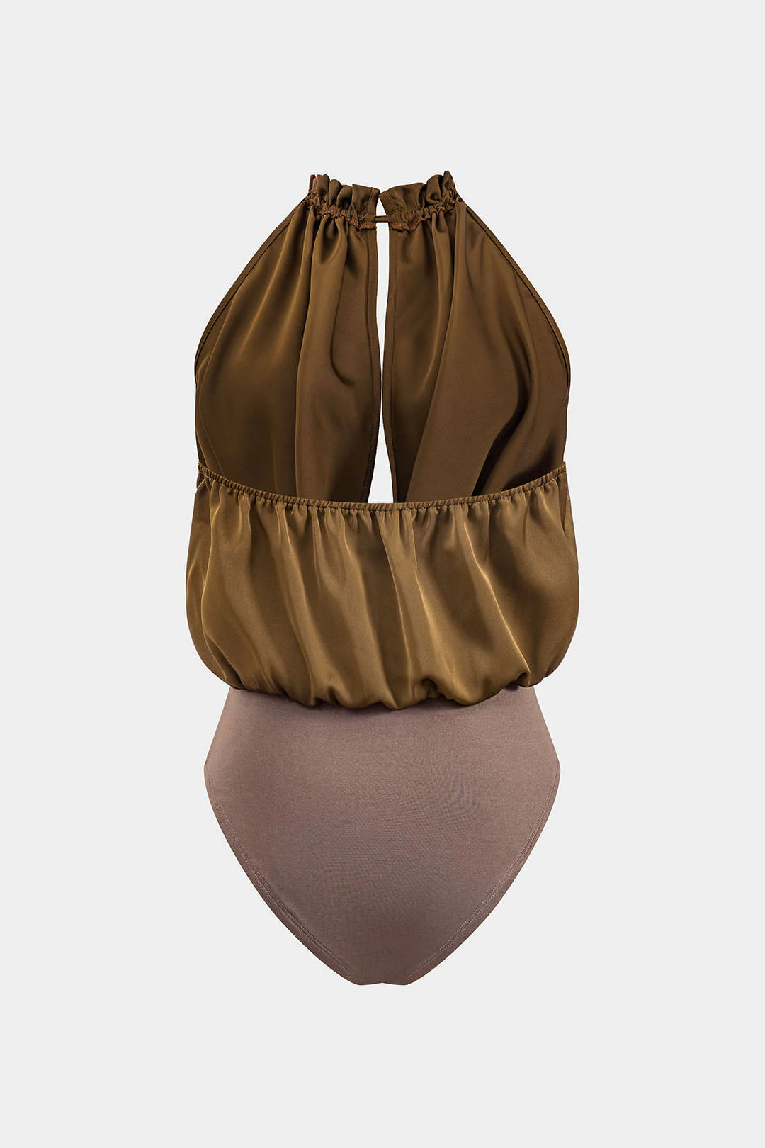 Satin Backless Tie-Up Sleeveless Bodysuit - Image 2