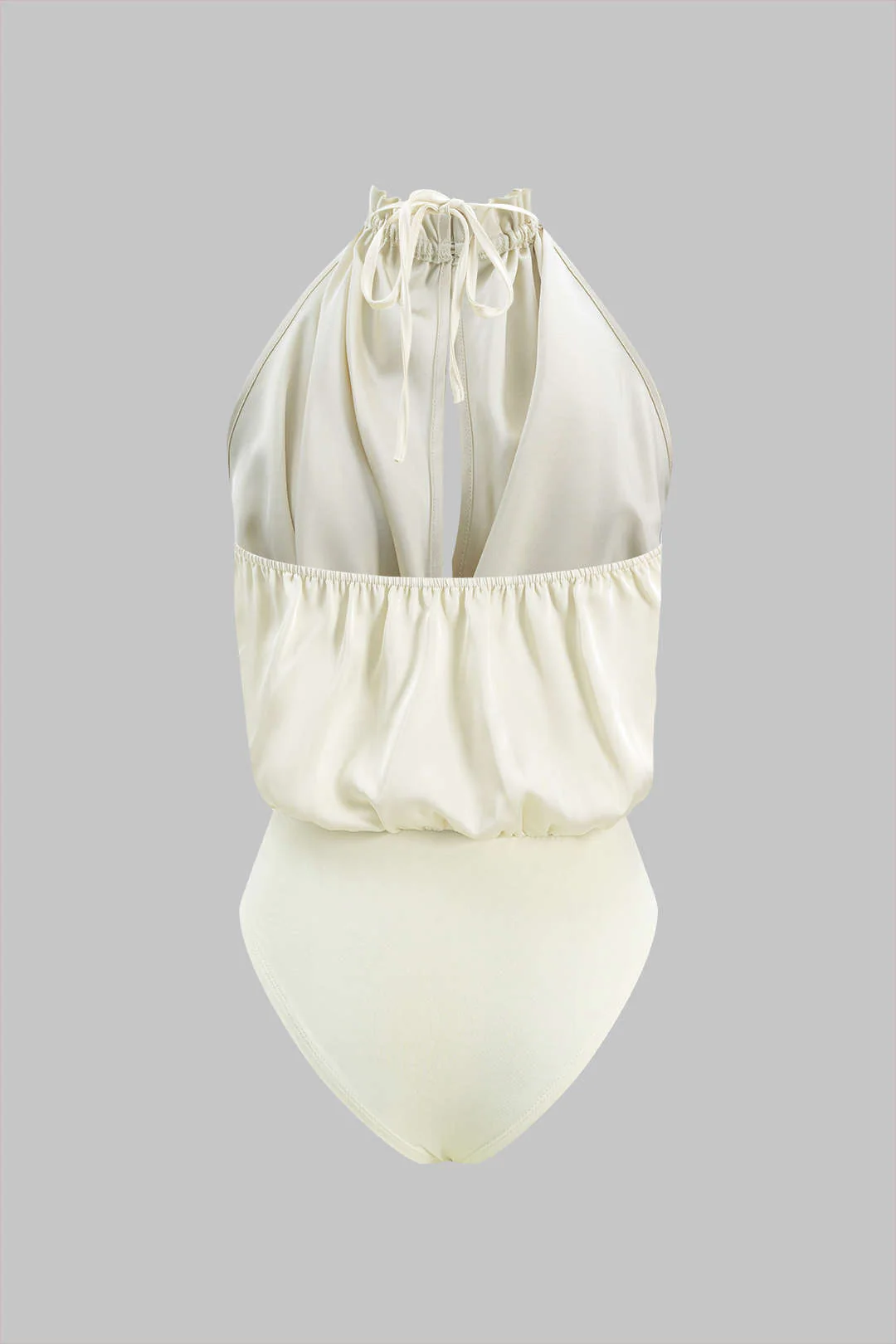 Satin Backless Tie-Up Sleeveless Bodysuit - Image 5