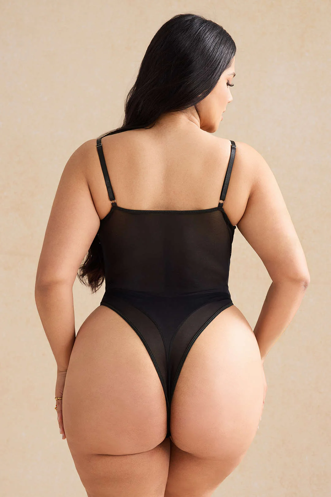Plus Size Mesh Corset Slip Bodysuit - Image 12