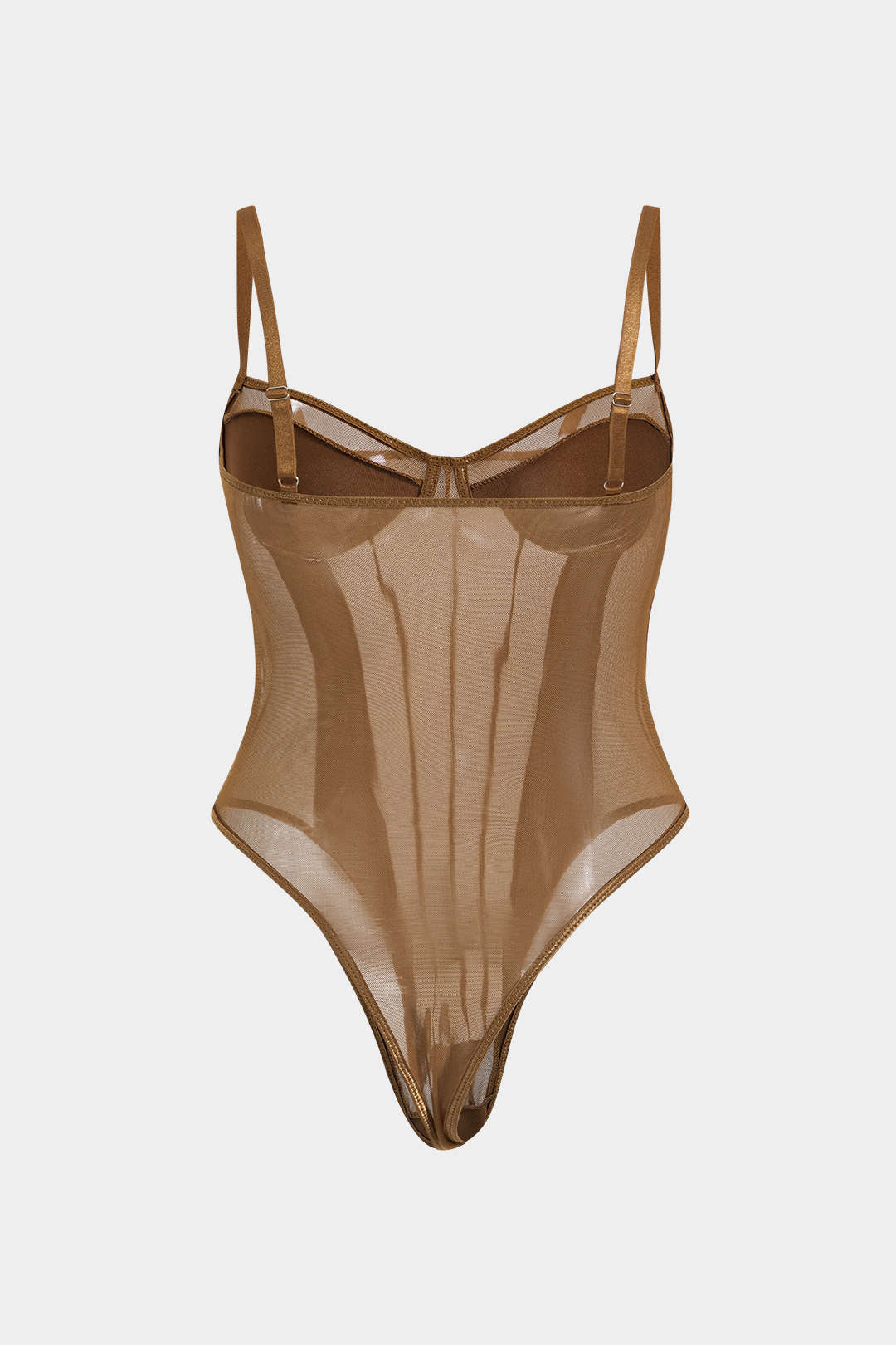 Plus Size Mesh Corset Slip Bodysuit - Image 2