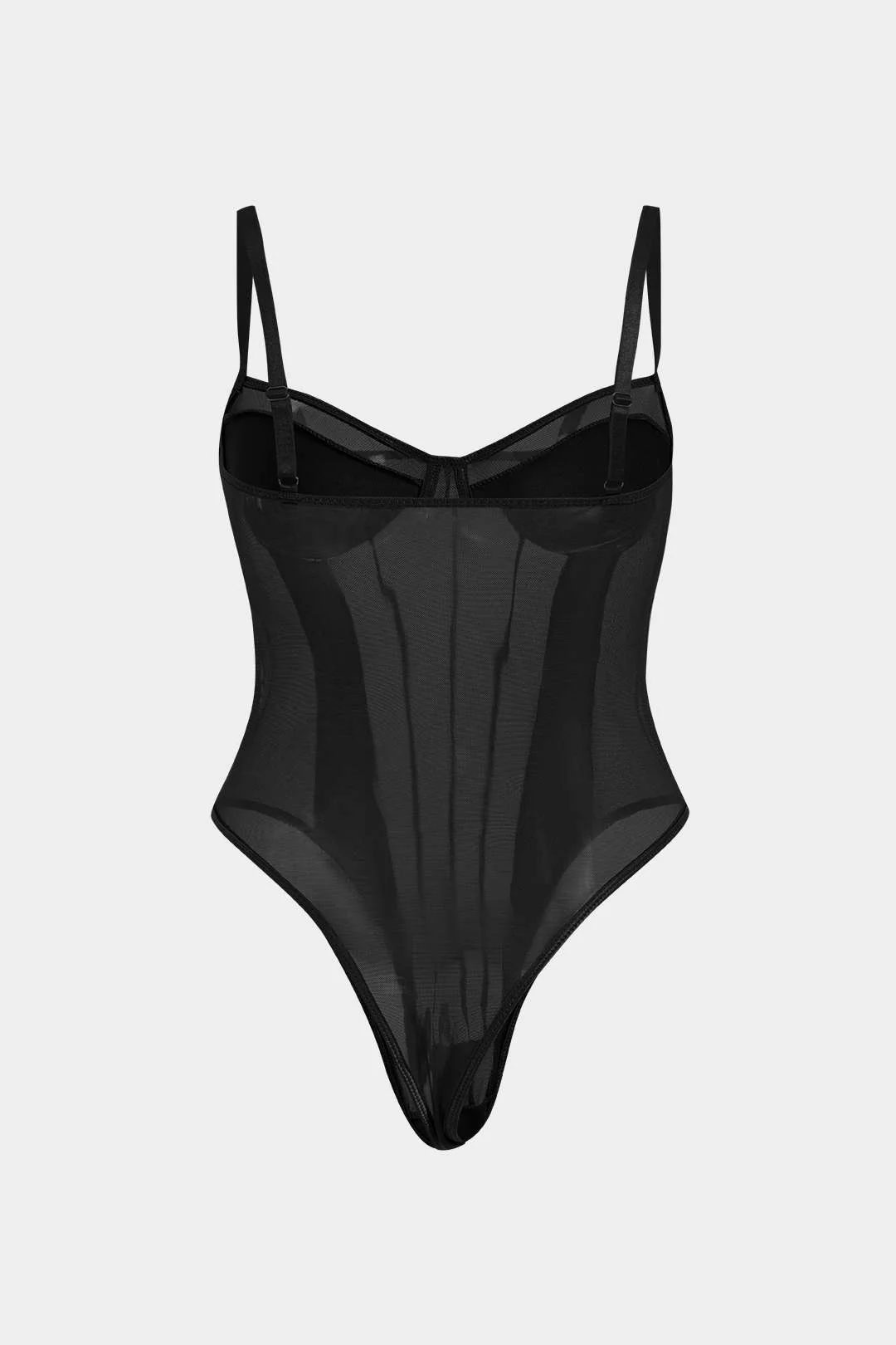 Plus Size Mesh Corset Slip Bodysuit - Image 8