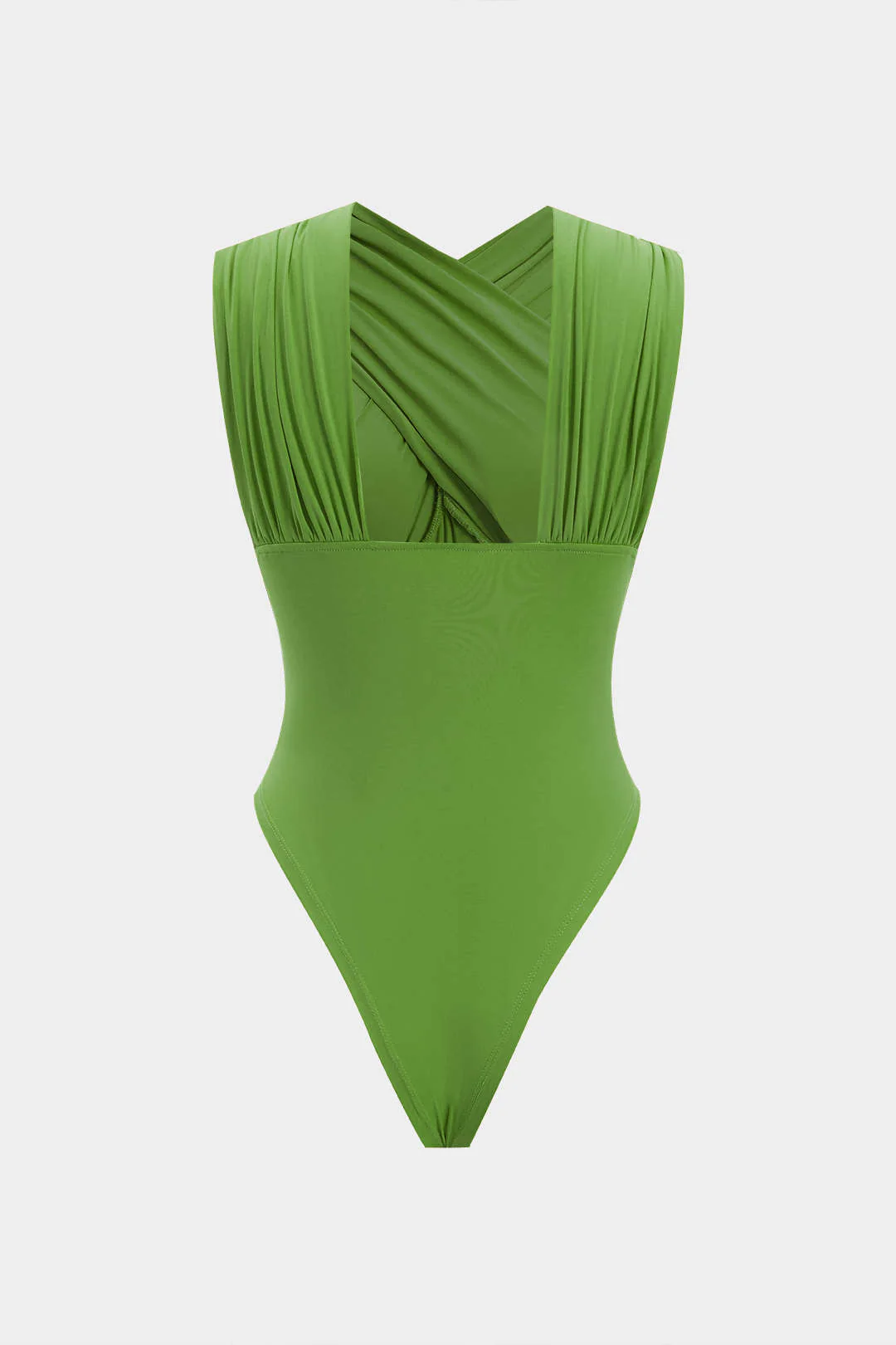 Ruched Crossed Backless Bustier Bodysuit - Image 13