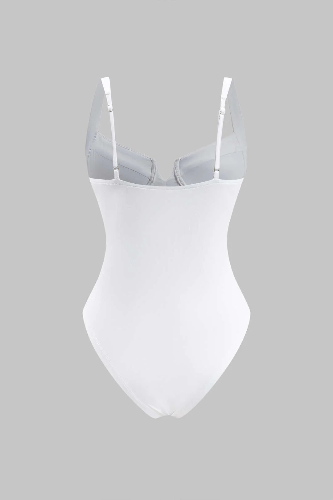 Solid Bustier Sleeveless Bodysuit - Image 2