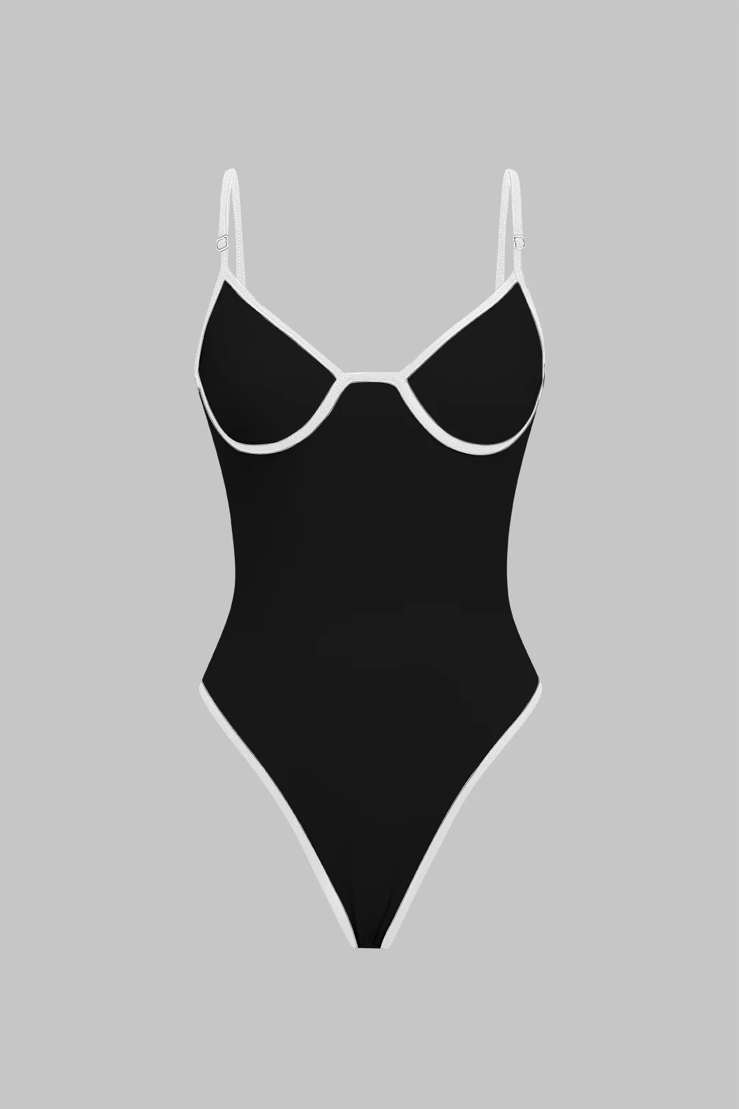 Contrast Binding Sleeveless Bodysuit - Image 5