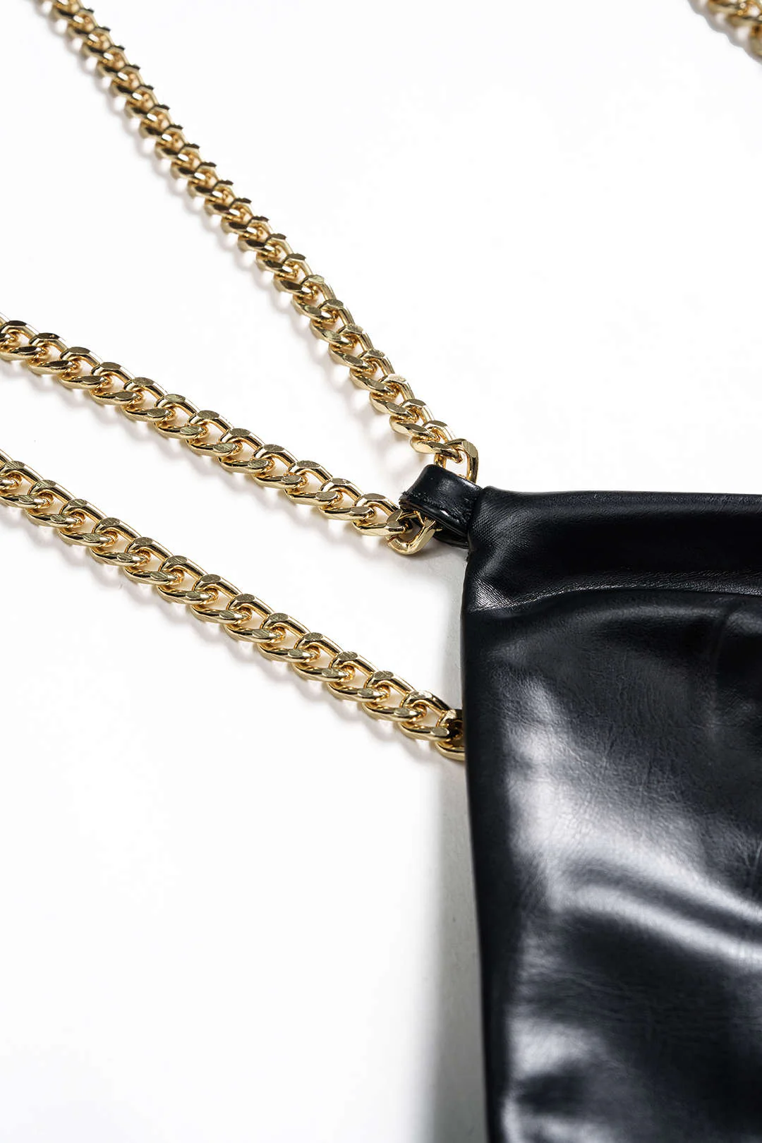 Faux Leather Chain Patchwork Sleeveless V-Neck Bodysuit - Image 3