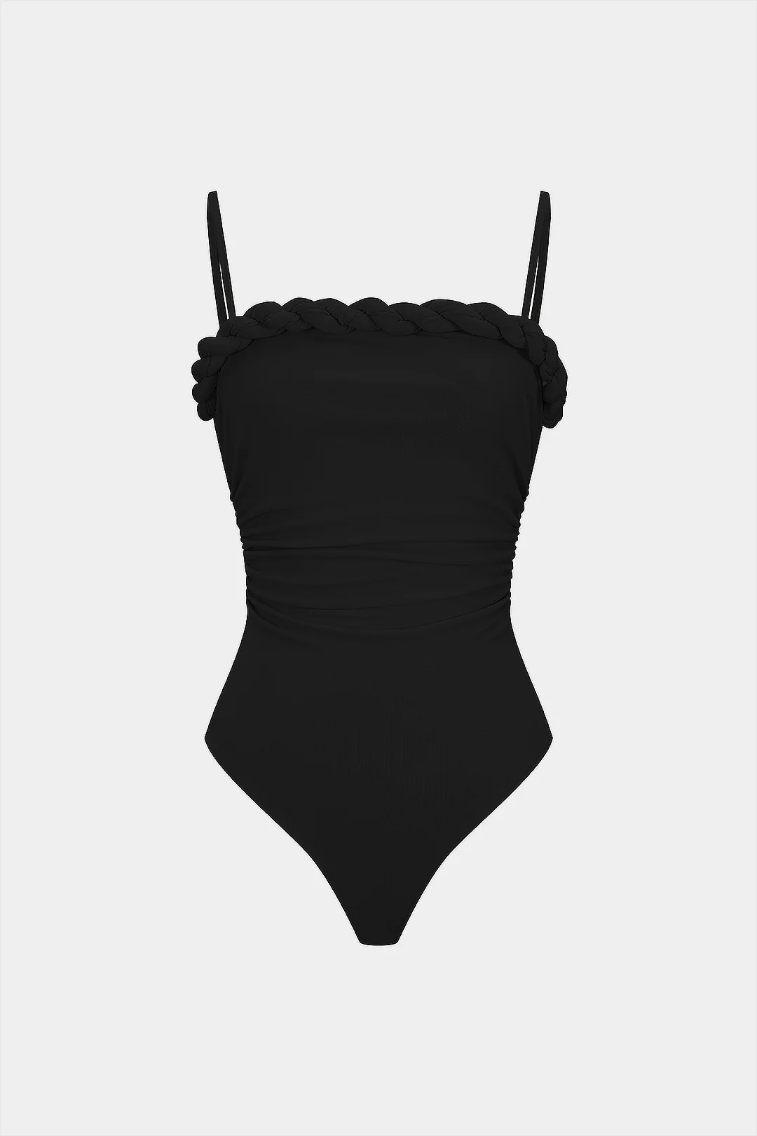 Solid Twist Knot Ruched Sleeveless Bodysuit - Image 6