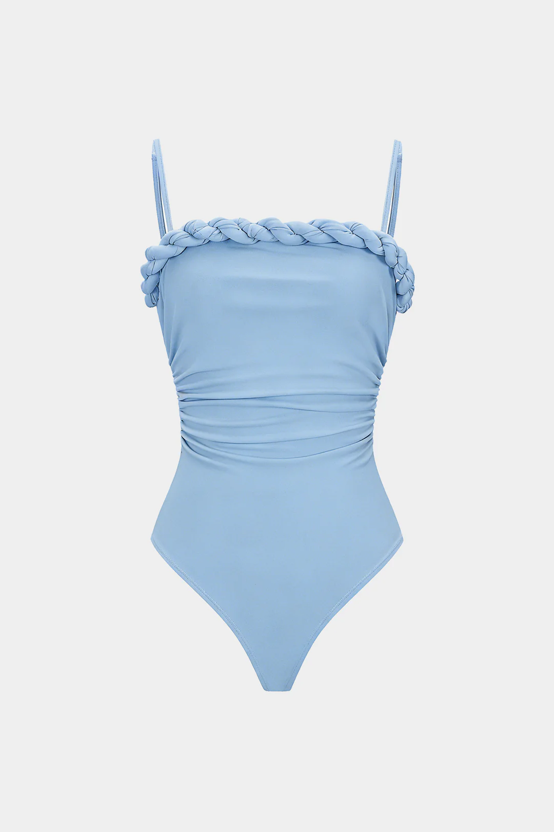 Solid Twist Knot Ruched Sleeveless Bodysuit - Image 7