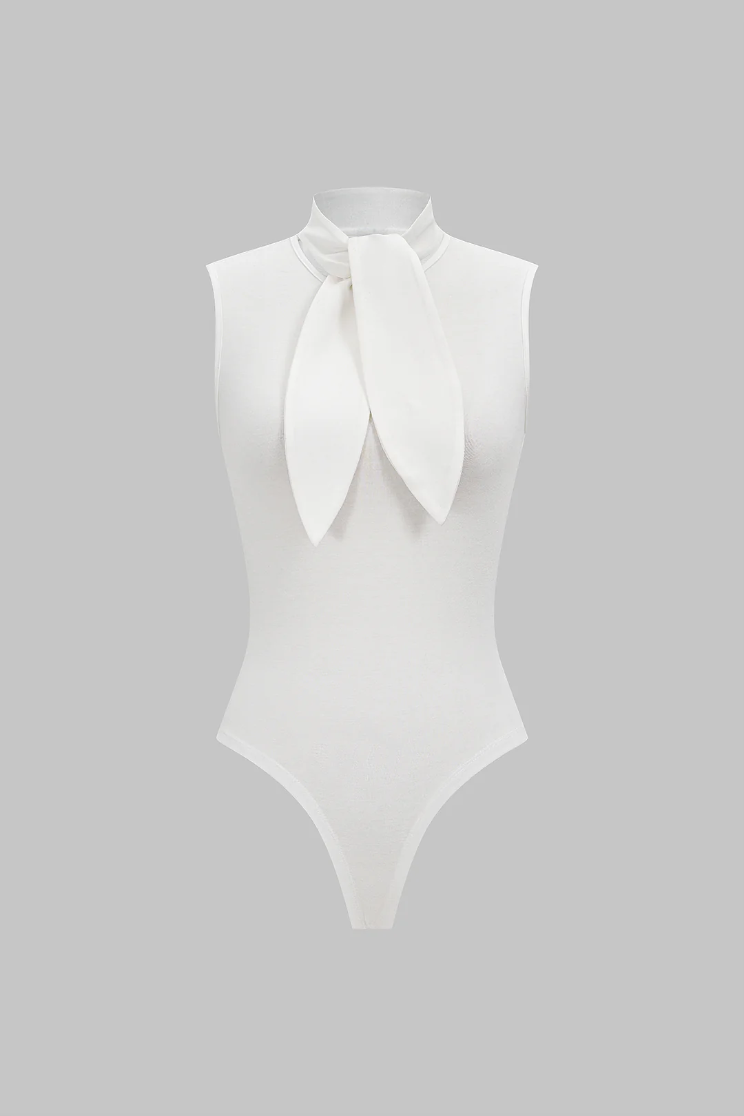 Solid Tie-Up Sleeveless Bodysuit