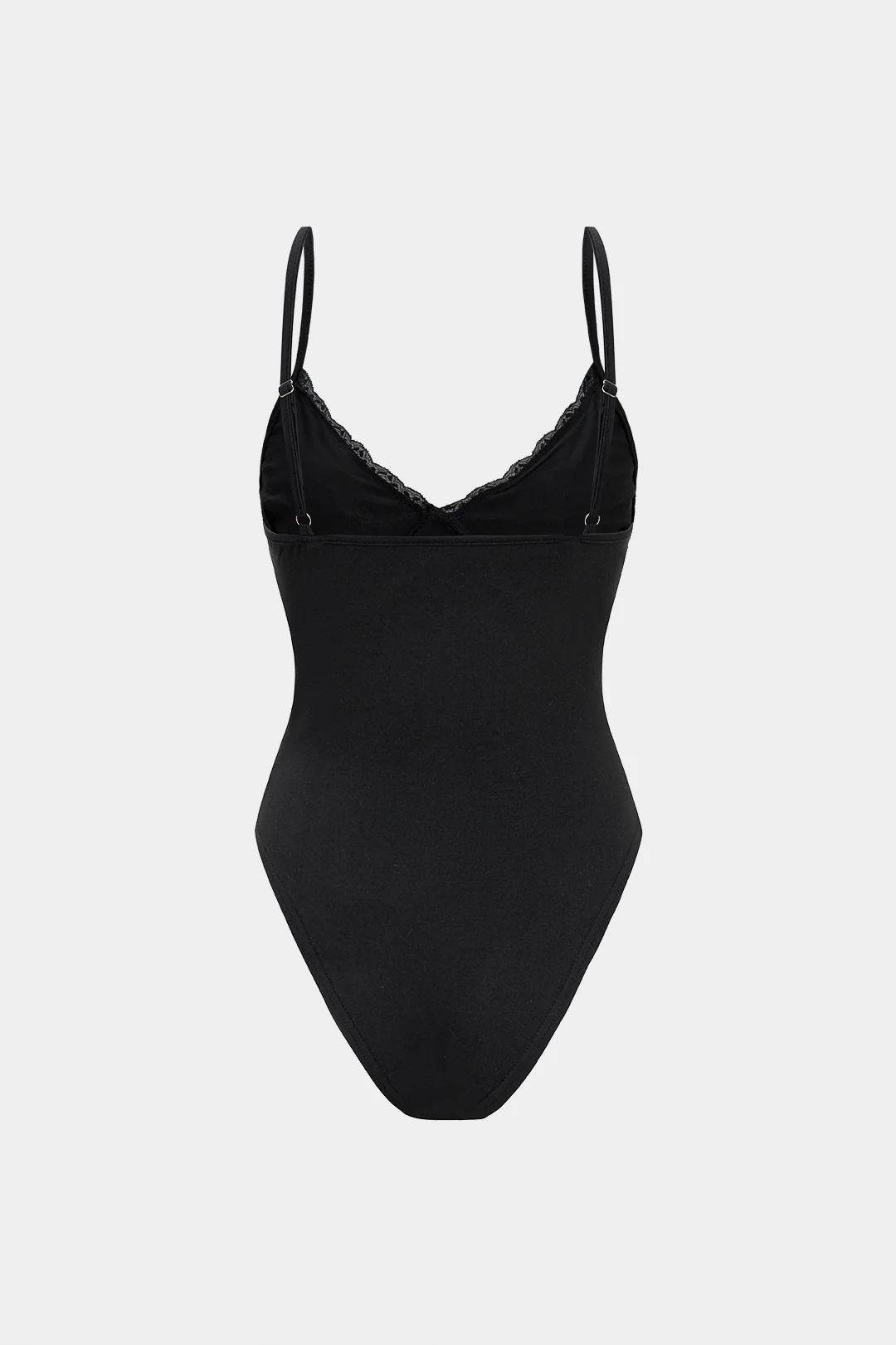 Lace Patchwork V-Neck Sleeveless Bodysuit - Image 3