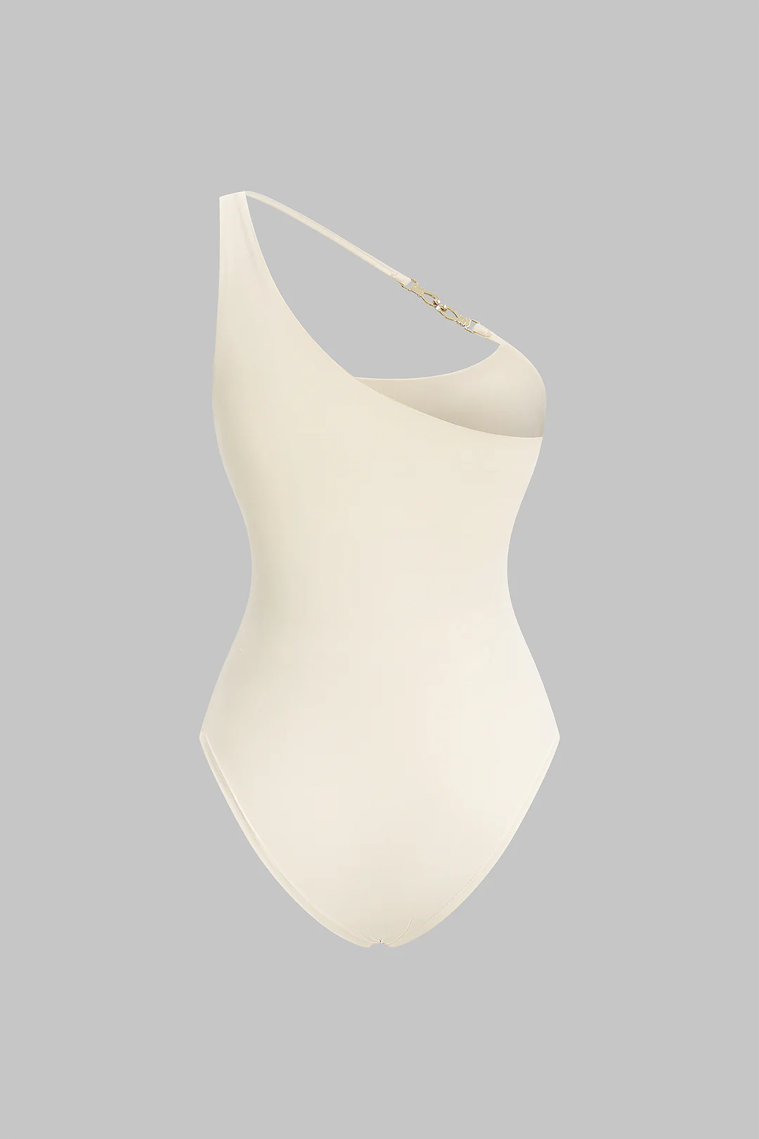 One Shoulder Metallic Asymmetrical Sleeveless Bodysuit - Image 2