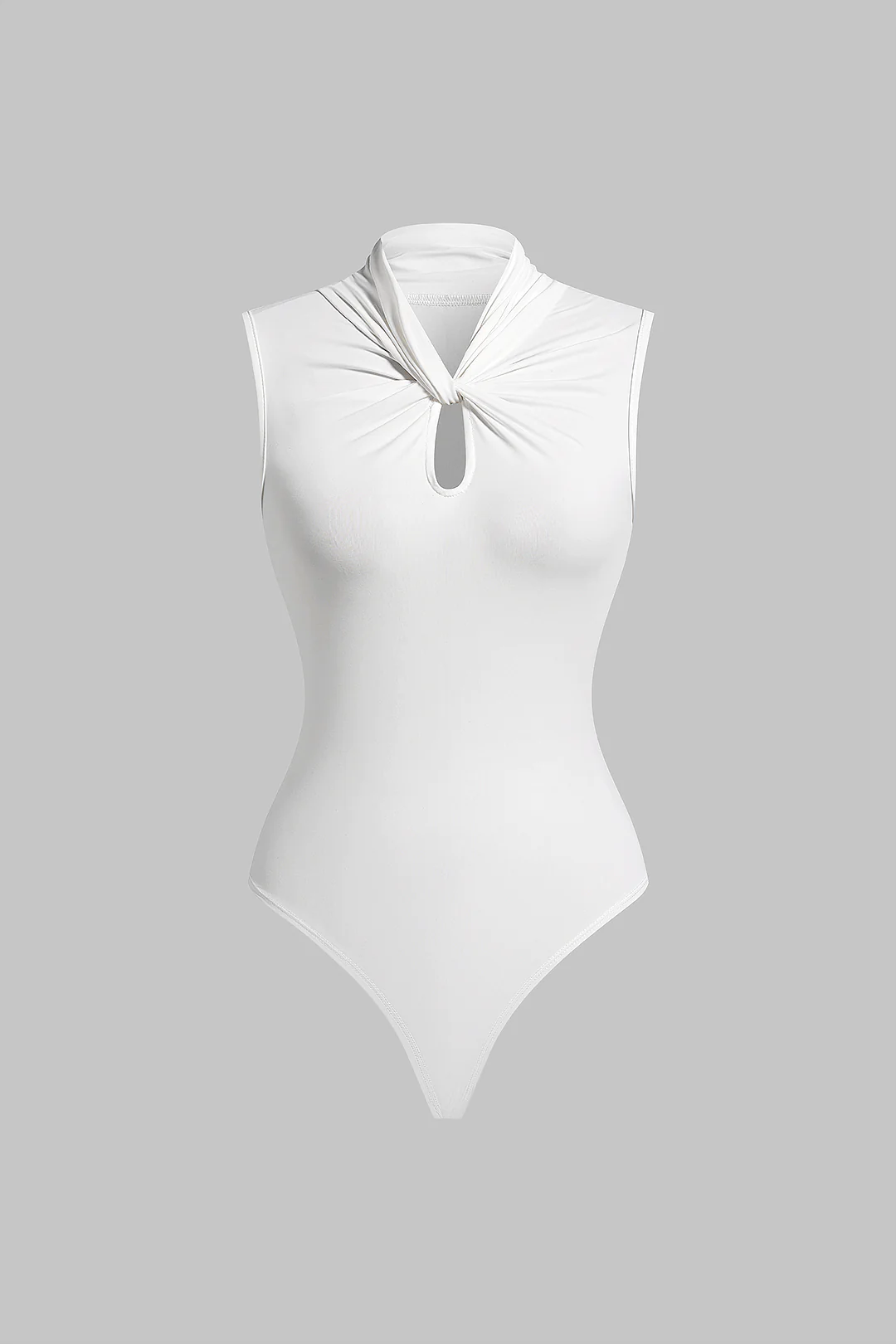 Twist Knot Hollow Out Sleeveless Bodysuit