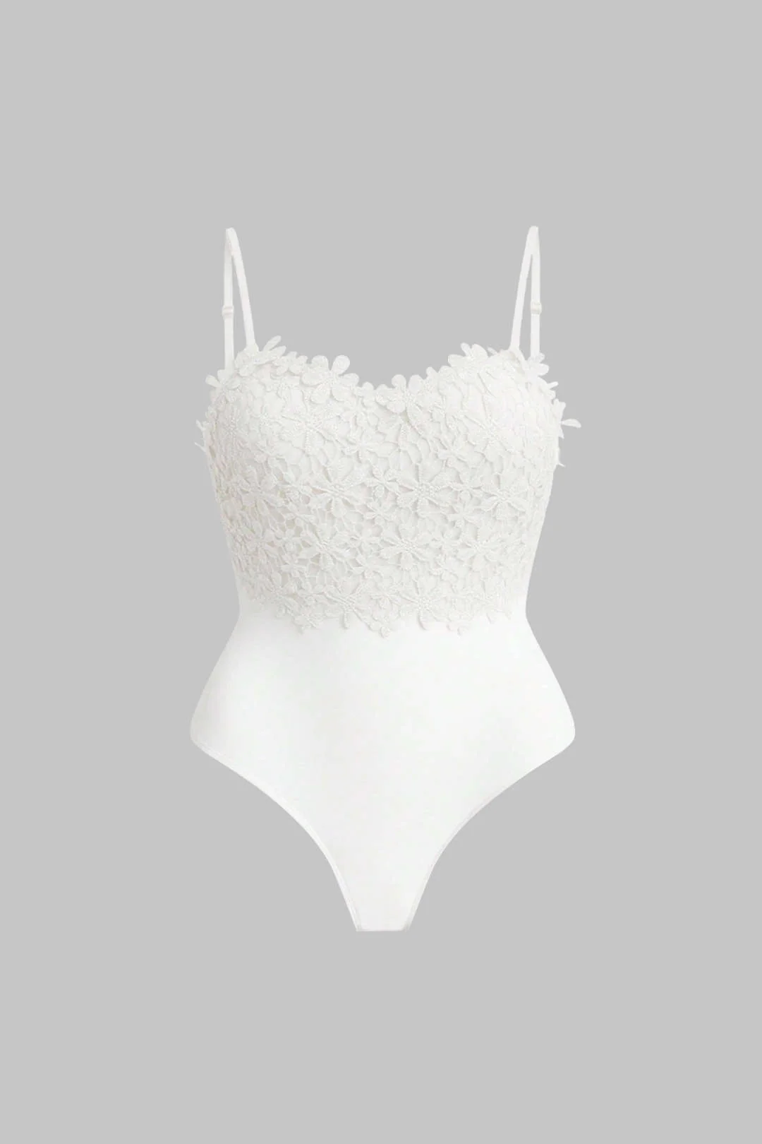 Plus Size Lace Patchwork Sleeveless Bodysuit