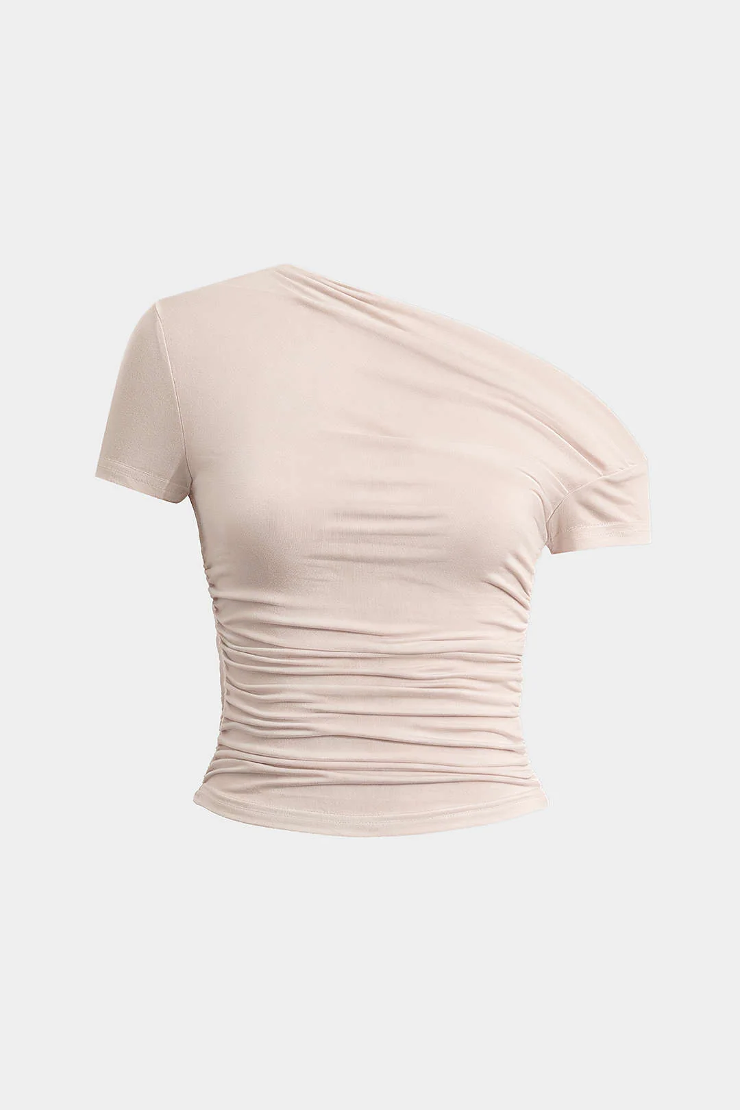 Basic Asymmetrical Ruched T-shirt - Image 9