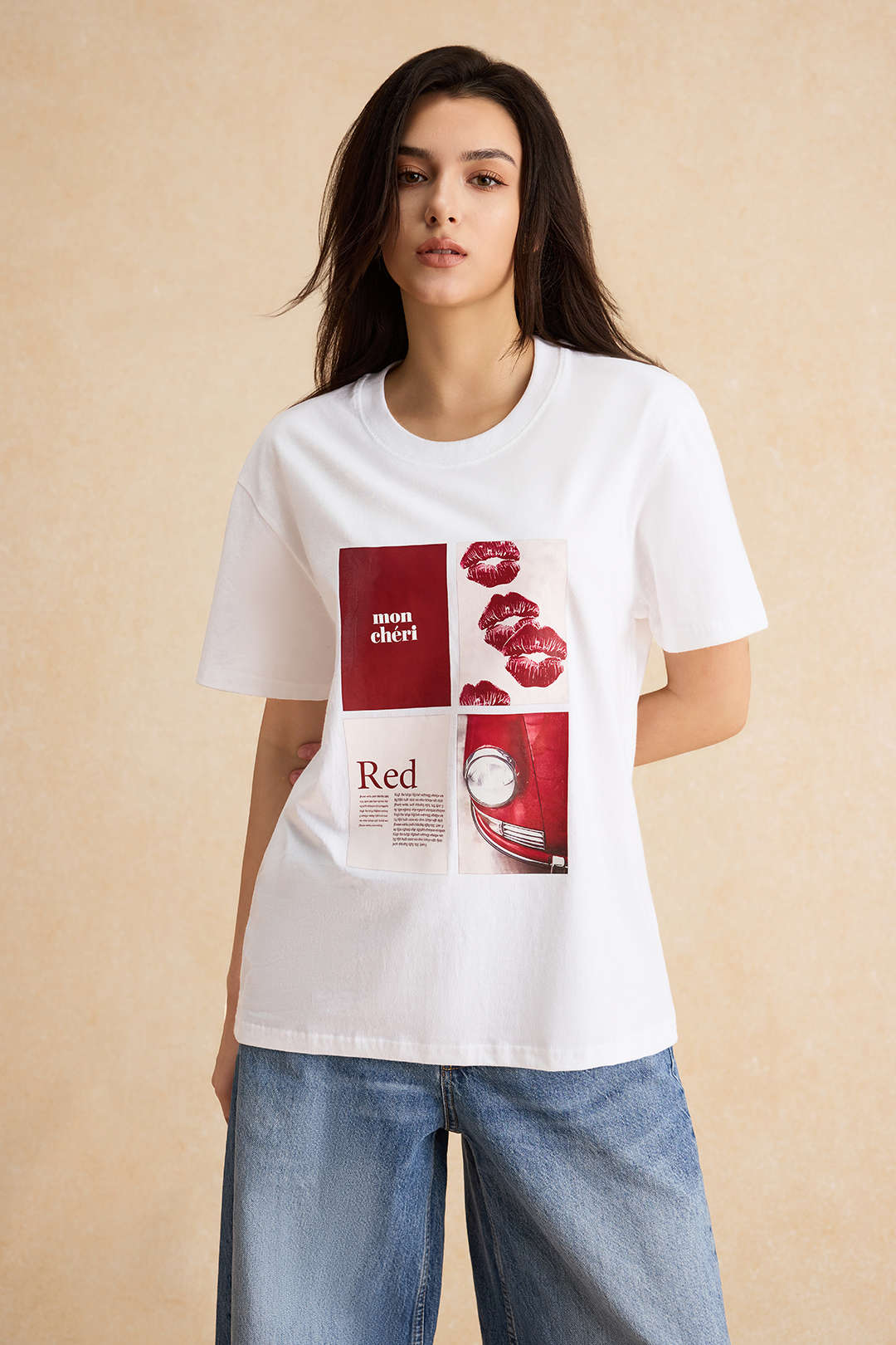 Letter Print Round Neck Short Sleeve T-Shirt - Image 7