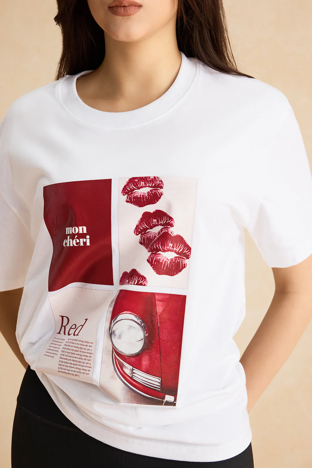 Letter Print Round Neck Short Sleeve T-Shirt - Image 8
