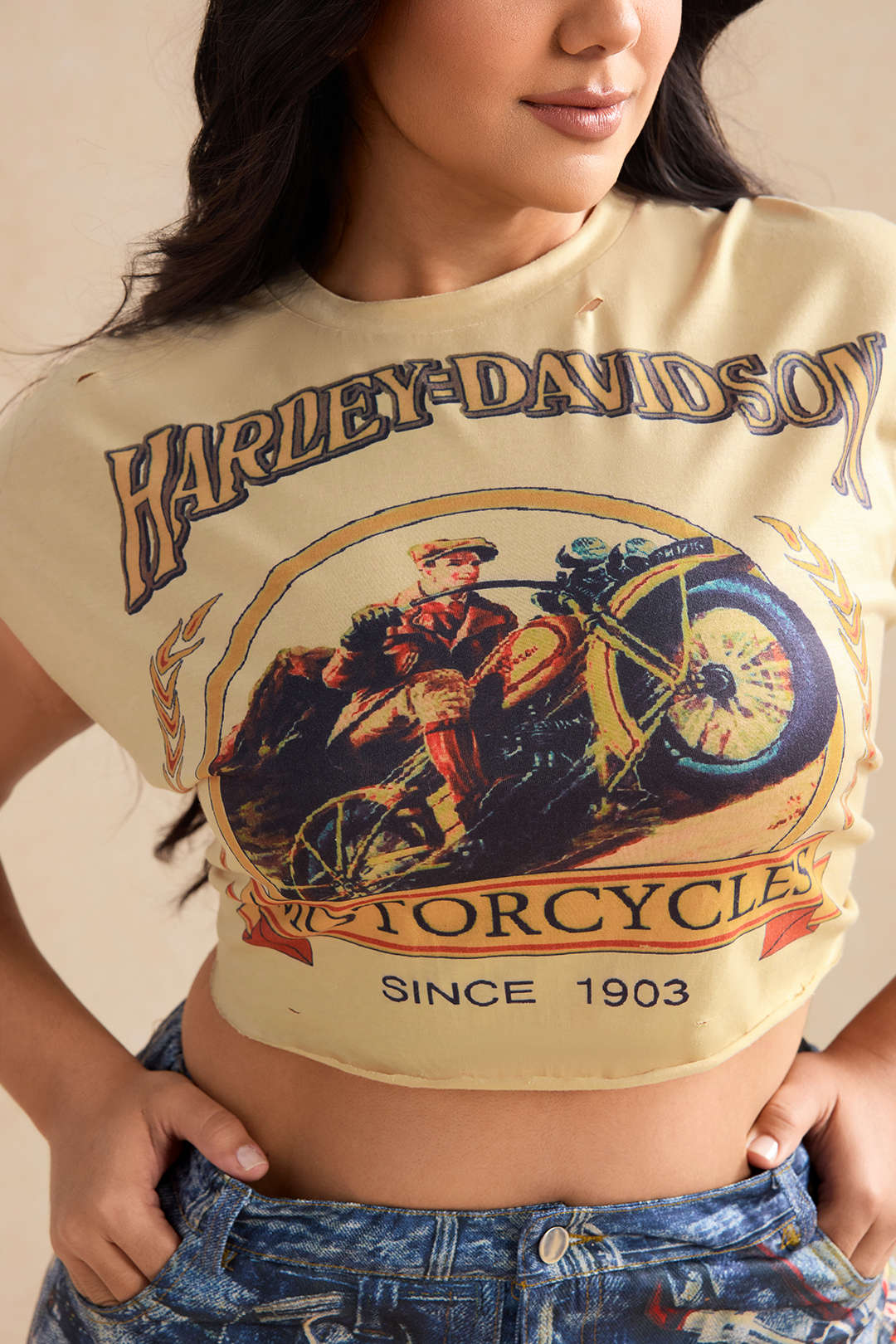 Plus Size Toil De Juoy Pattern Round Neck T-Shirt - Image 8