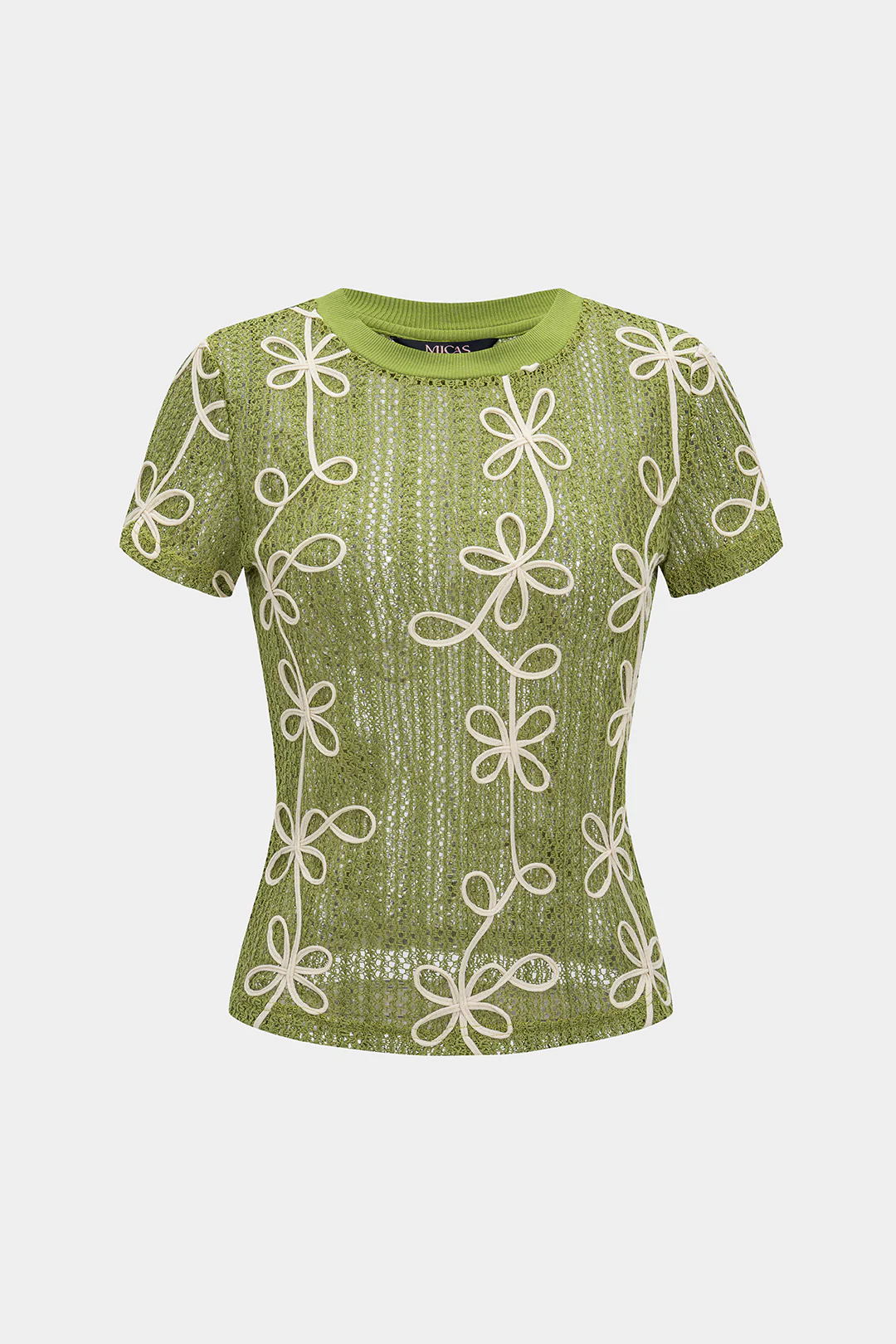 Hollow Out Applique Short Sleeve T-Shirt - Image 5