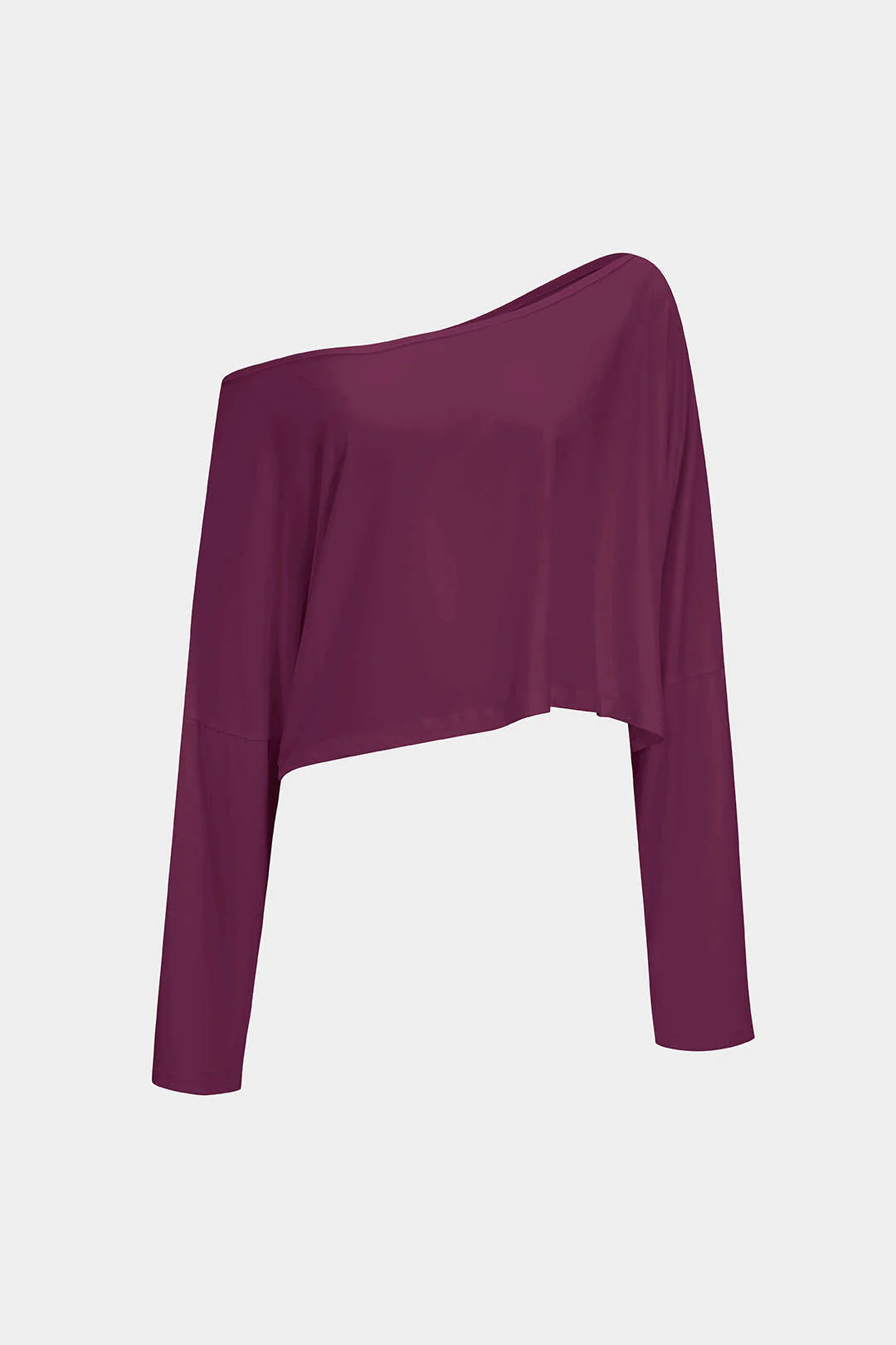 Asymmetrical Neck Long-Sleeve Top - Image 5