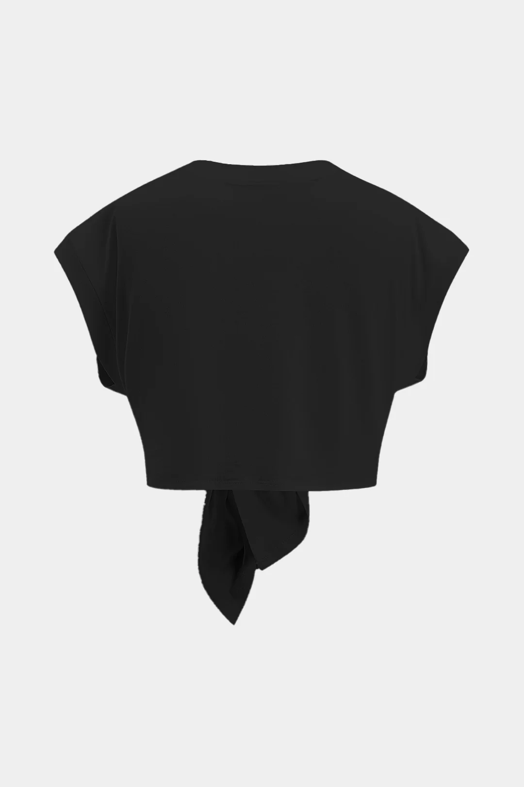Plus Size Letter Print Tie Front Round Neck T-Shirt - Image 4