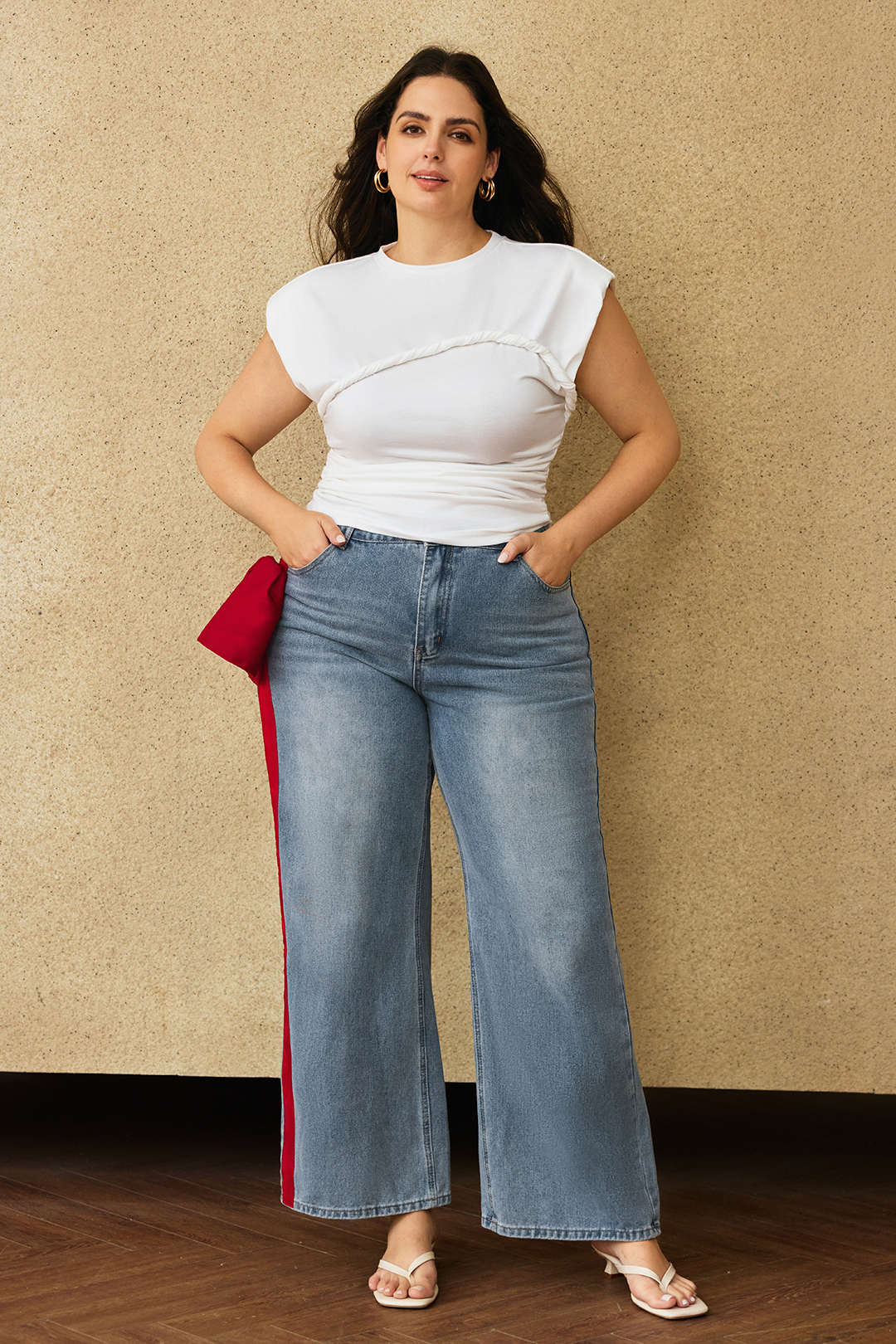 Plus Size Ruched Twist T-Shirt - Image 3