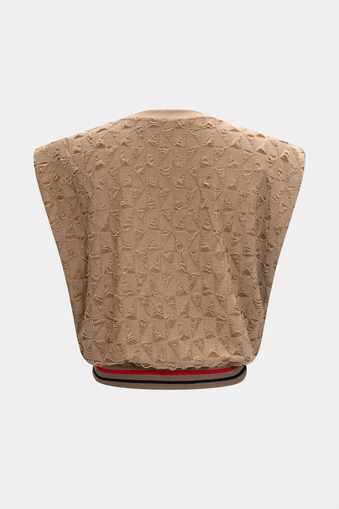 Ripped Patchwork Sleeveless T-Shirt - Image 2