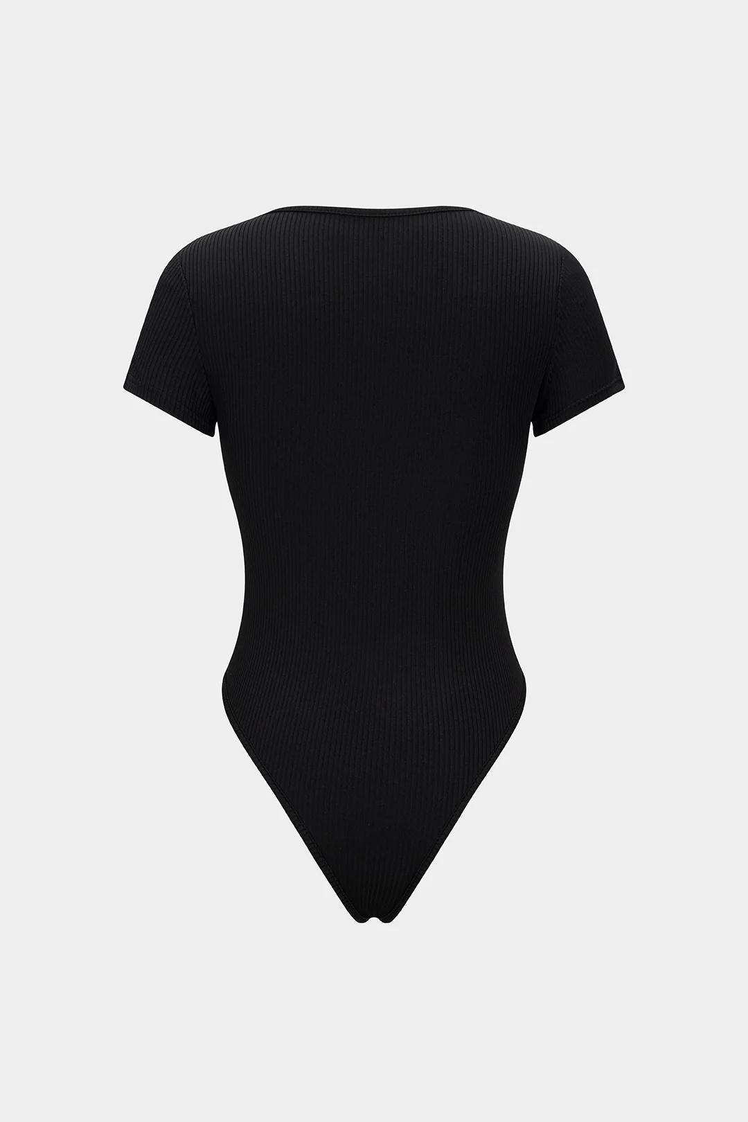 V-Neck Tie Front Short Sleeve Bodysuit - Image 2