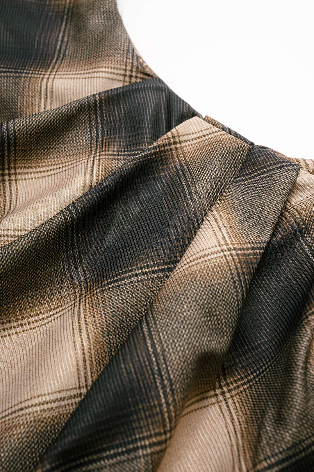 Plaid Print Frayed Edges Asymmetrical T-Shirt - Image 3