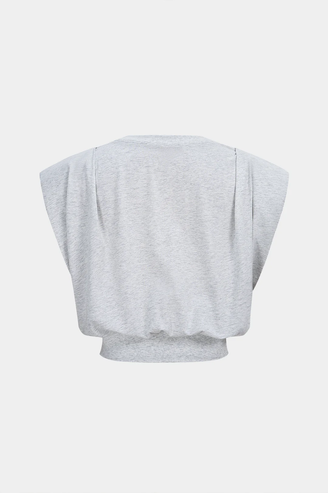 Letter Print Ruched Sleeveless T-Shirt - Image 2