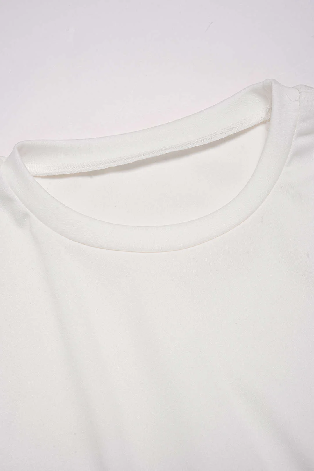 Lace Patchwork Round Sleeve Short Sleeve T-Shirt - Image 3