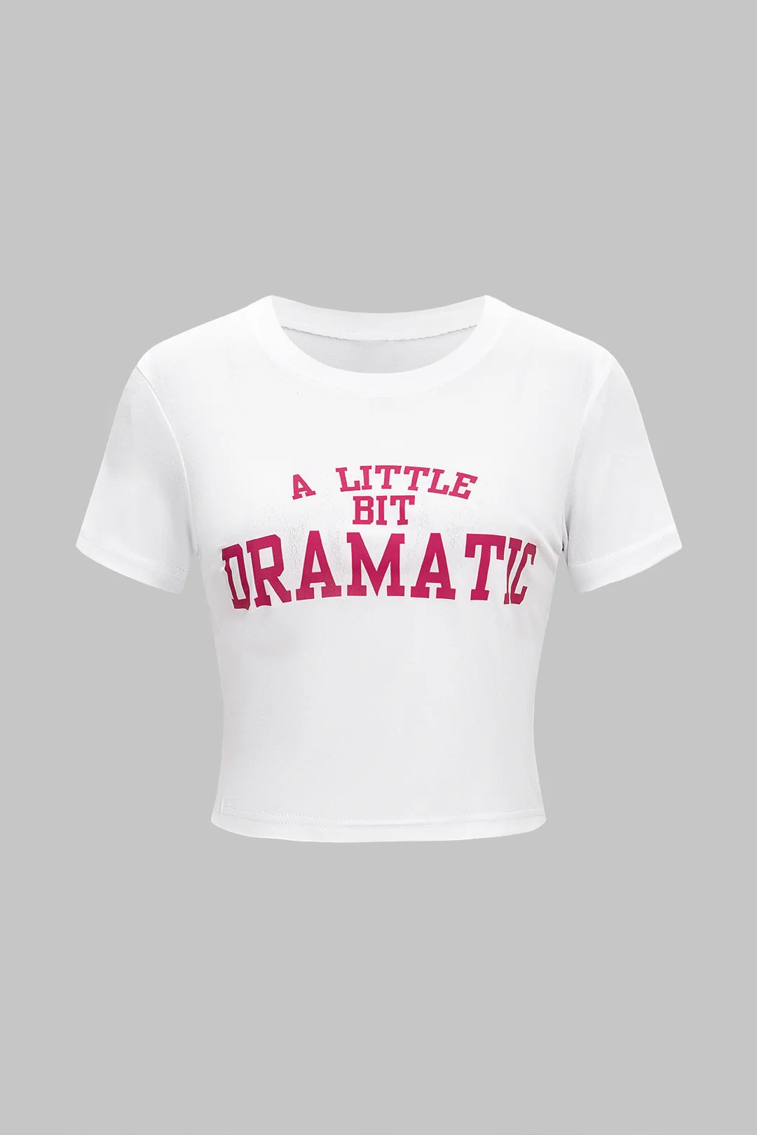Letter Print Round Neck Short Sleeve T-Shirt