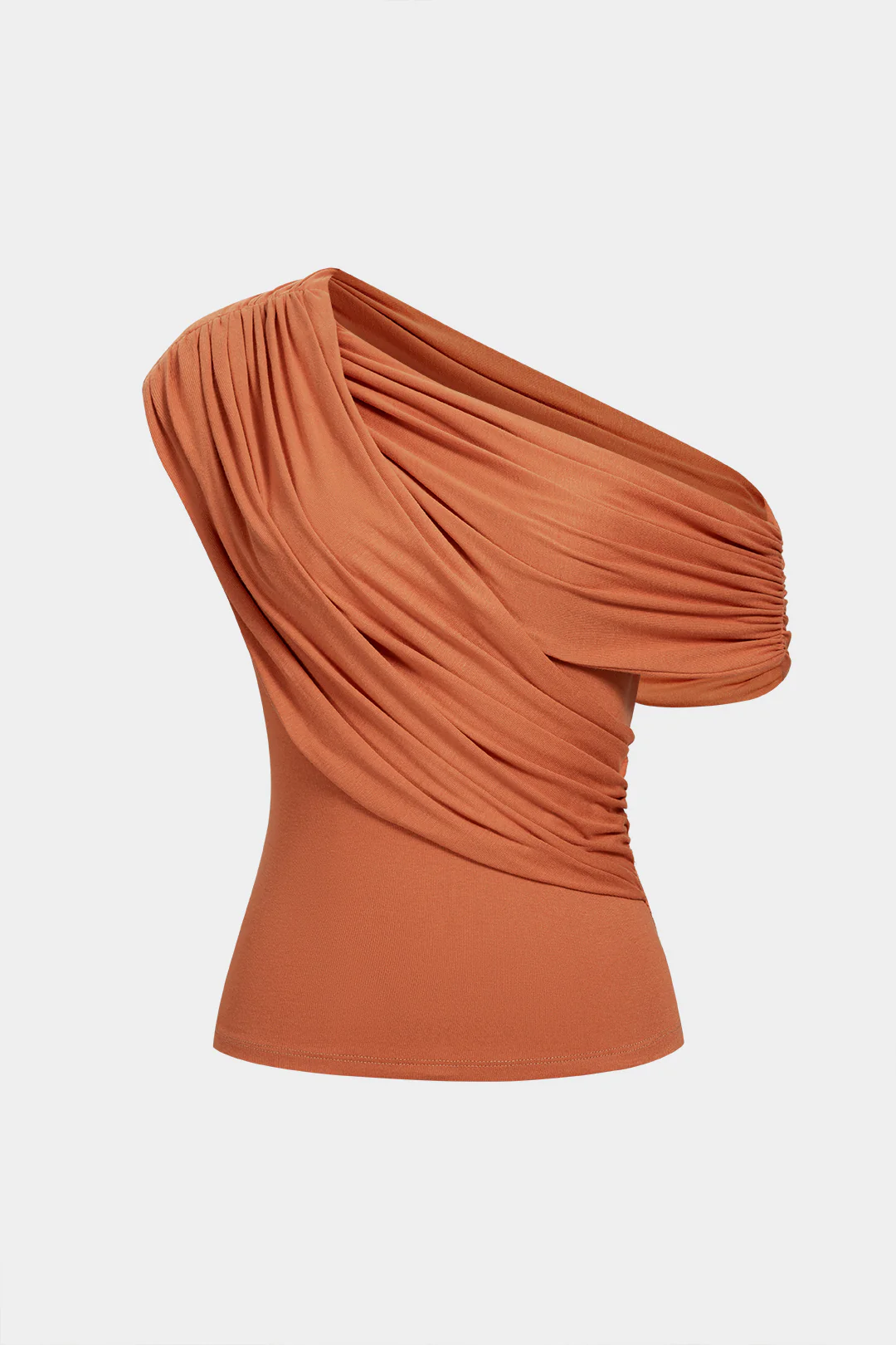 One Shoulder Ruched Asymmetrical Tank Top