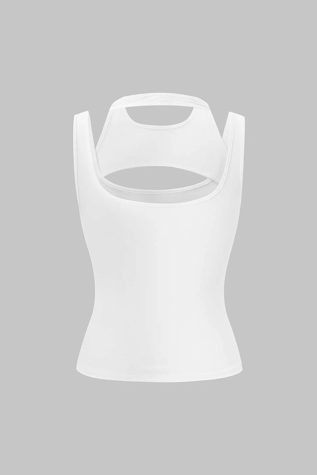 Round Neck Hollow Out Tank Top - Image 2
