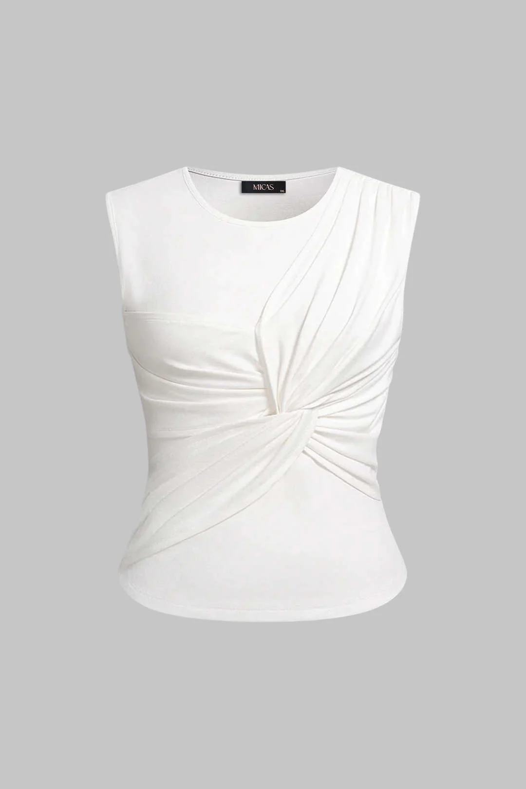 Plus Size Round Neck Twist Knot Tank Top