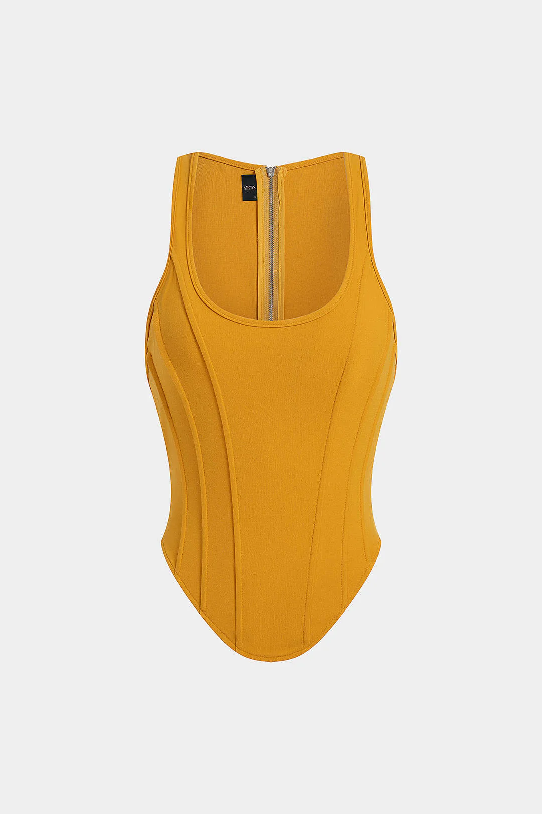 Zipper Tie-Up Corset Waist Tank Top - Image 10