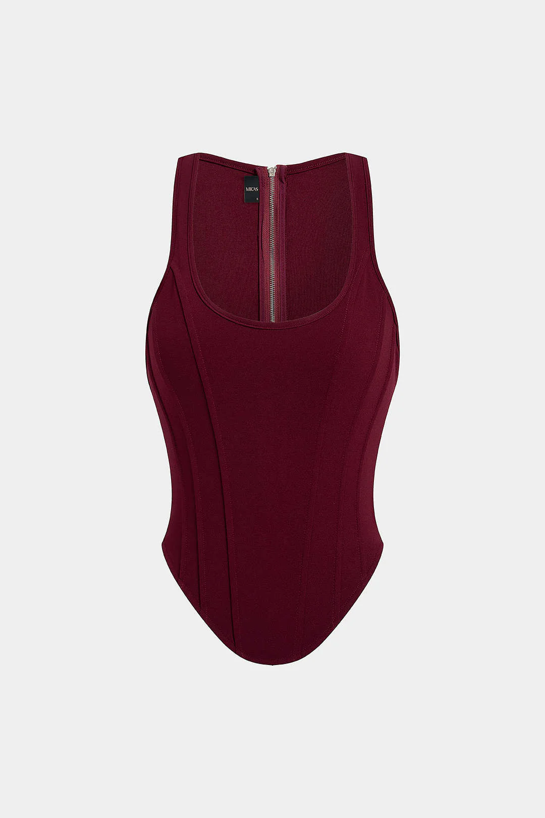 Zipper Tie-Up Corset Waist Tank Top - Image 6