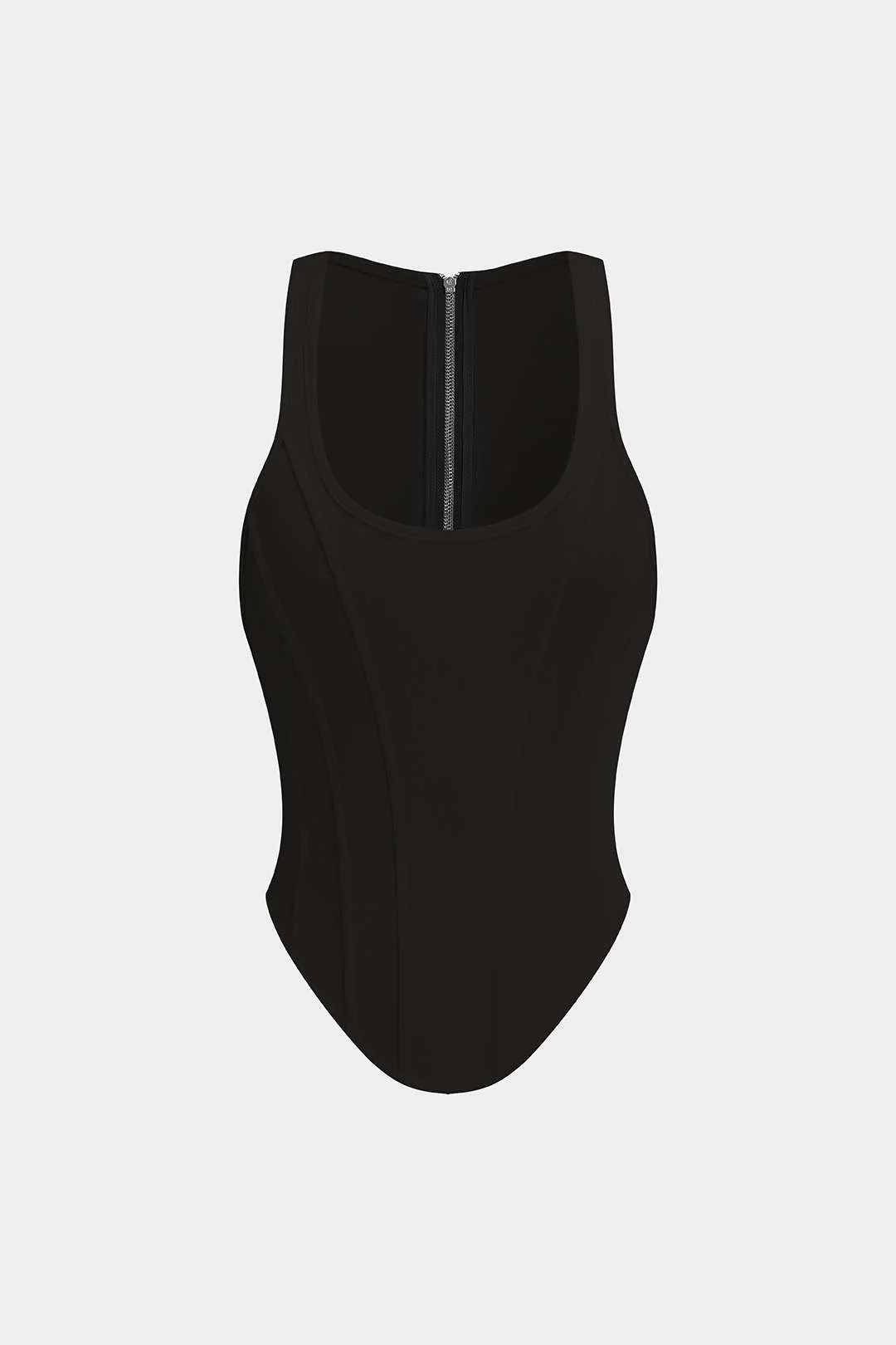 Zipper Tie-Up Corset Waist Tank Top - Image 7
