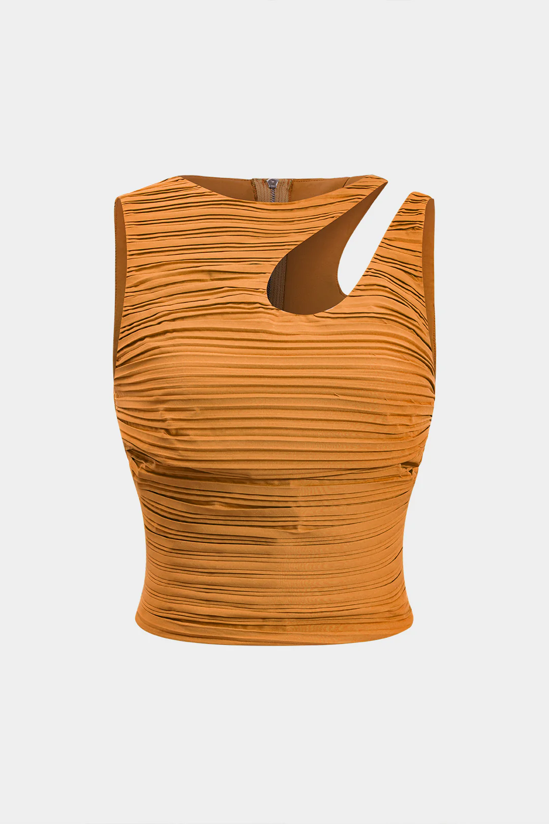 Pleated Cut Out Zipper Tank Top - Image 6