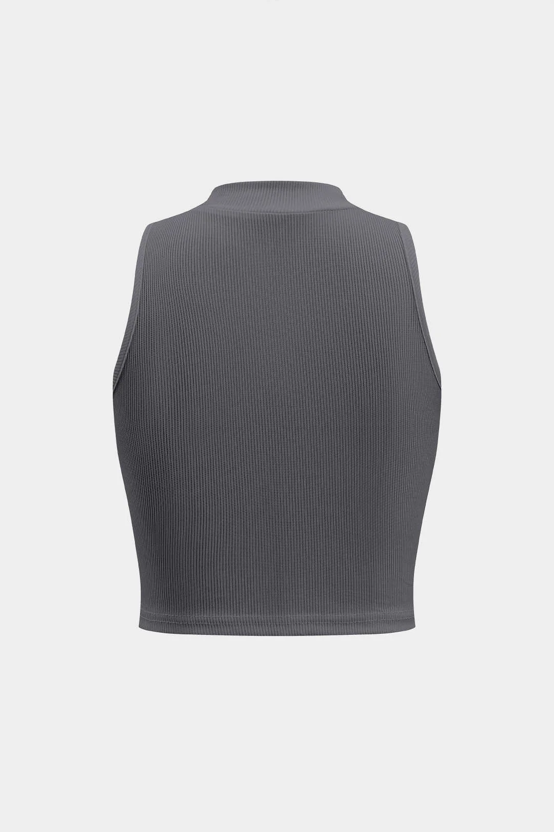 Basic Textured Sleeveless Tank Top - Image 6