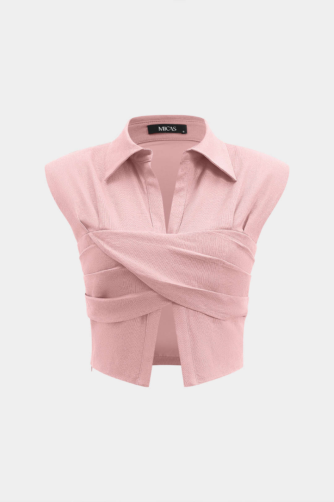 Linen Crossed Ruched Tank Top - Image 10