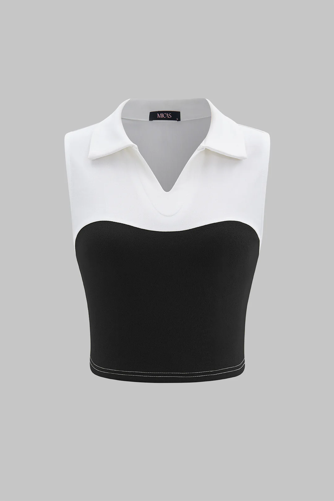 V-Neck Patchwork Tank Top - Image 9