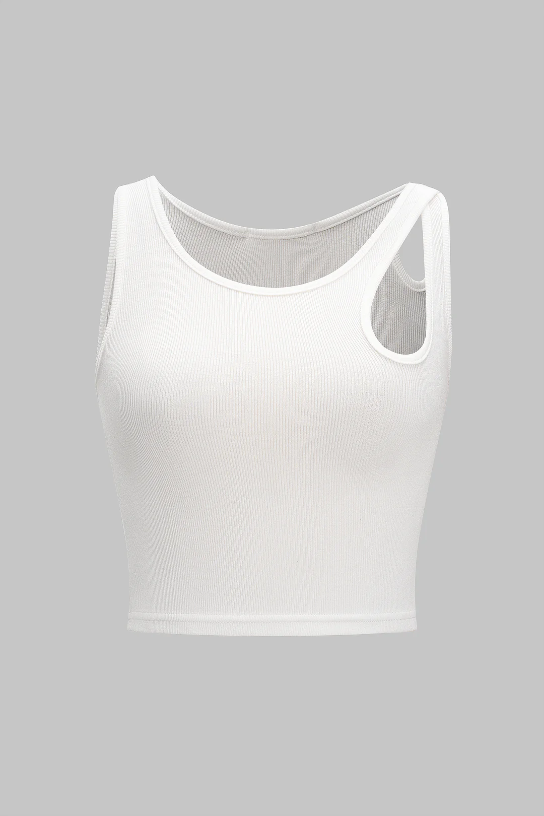 Solid Cut Out Asymmetrical Tank Top