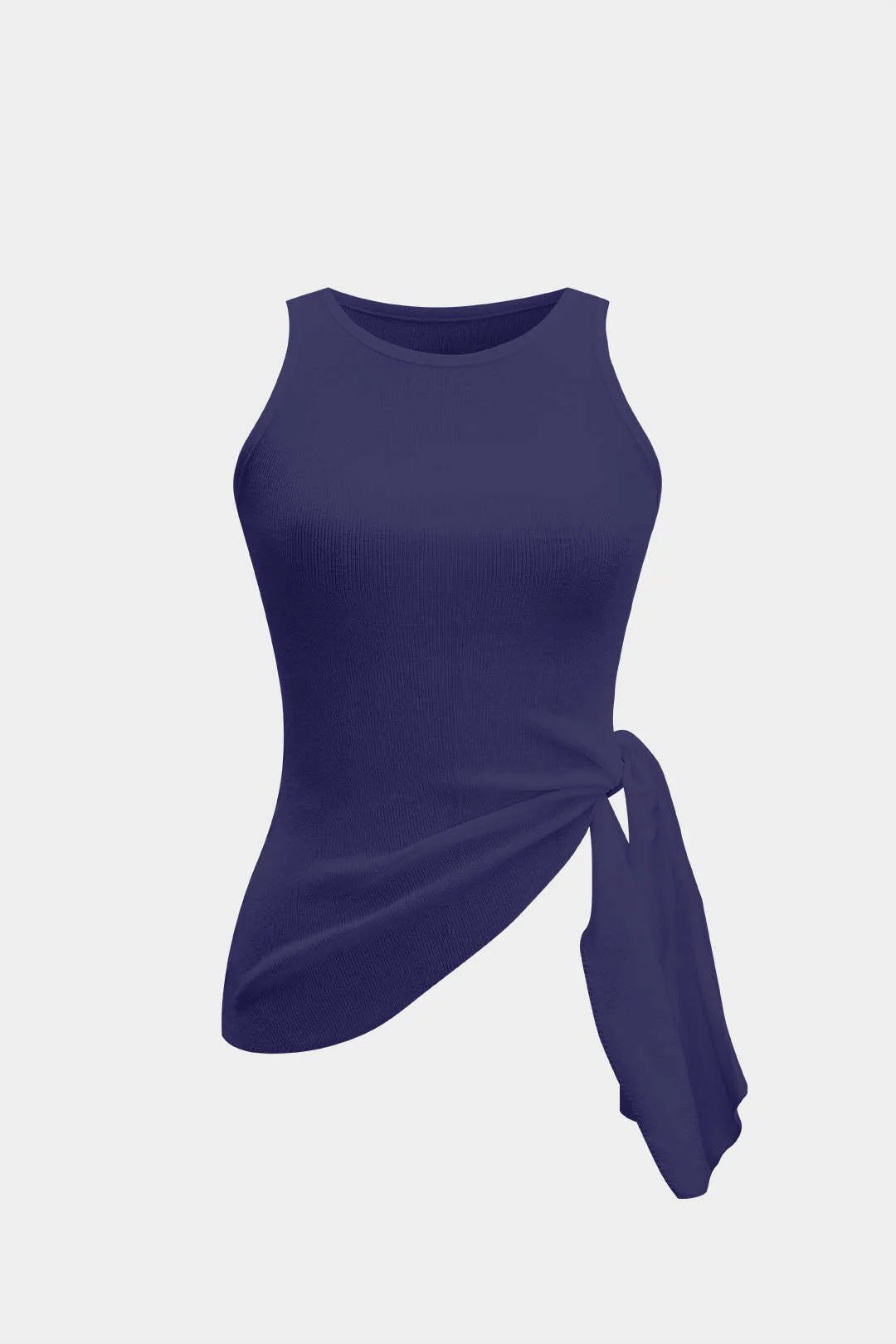Ruched Asymmetrical Sleeveless Tank Top