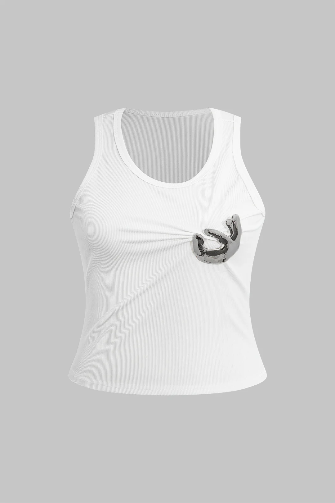 Plus Size Knot Metallic Detail Twist Tank Top