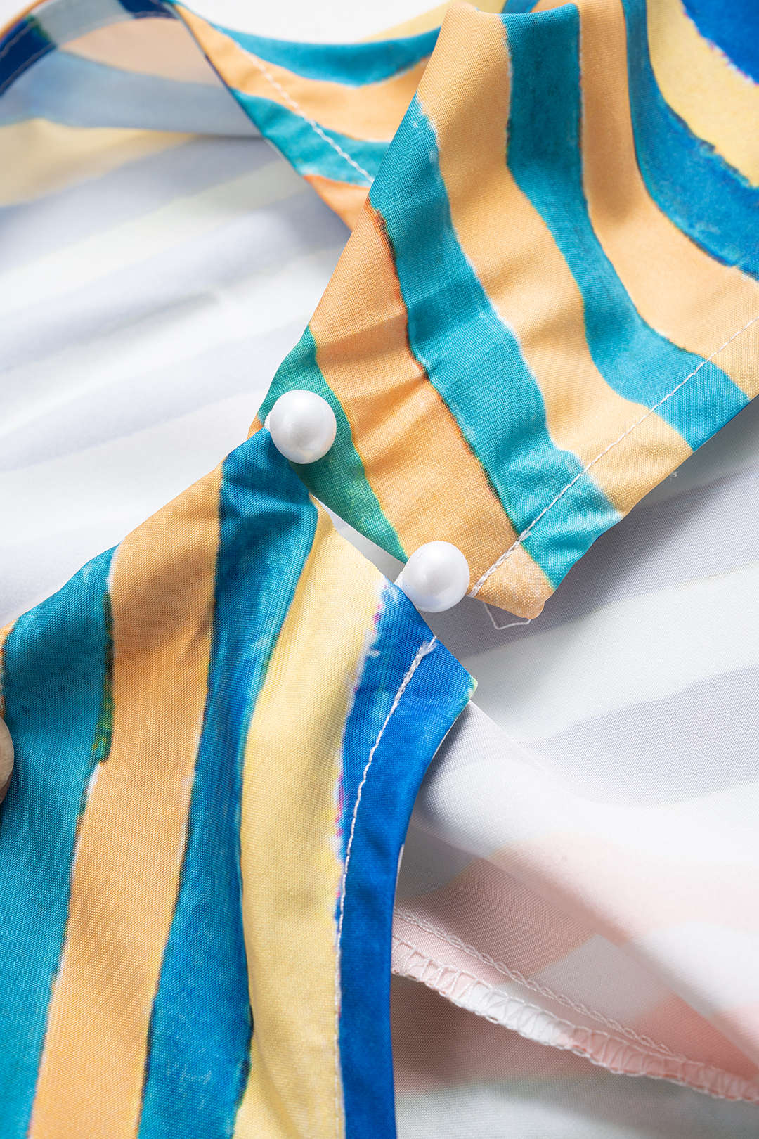 Contrast Stripe Print Tie-Up Tank Top - Image 4