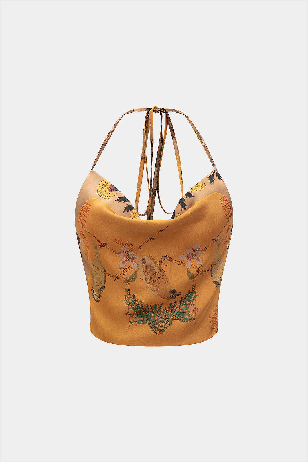 Floral Print Halter Neck Backless Cami Top - Image 2