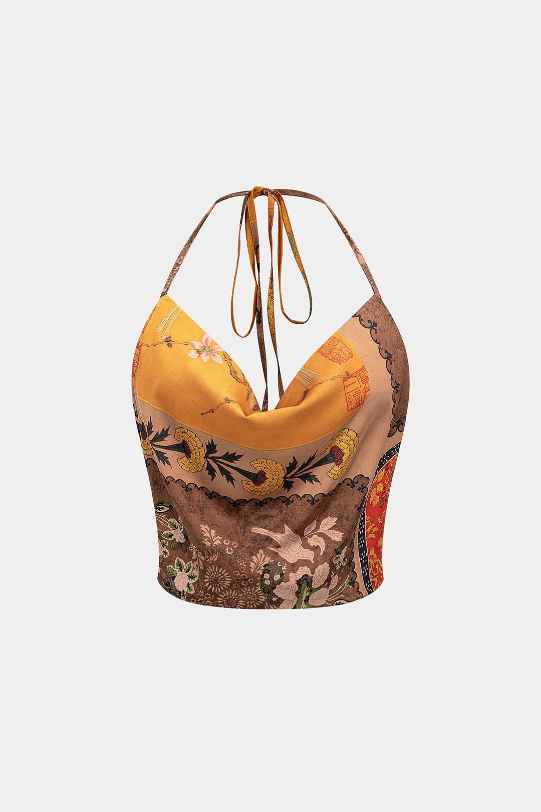 Floral Print Halter Neck Backless Cami Top - Image 4