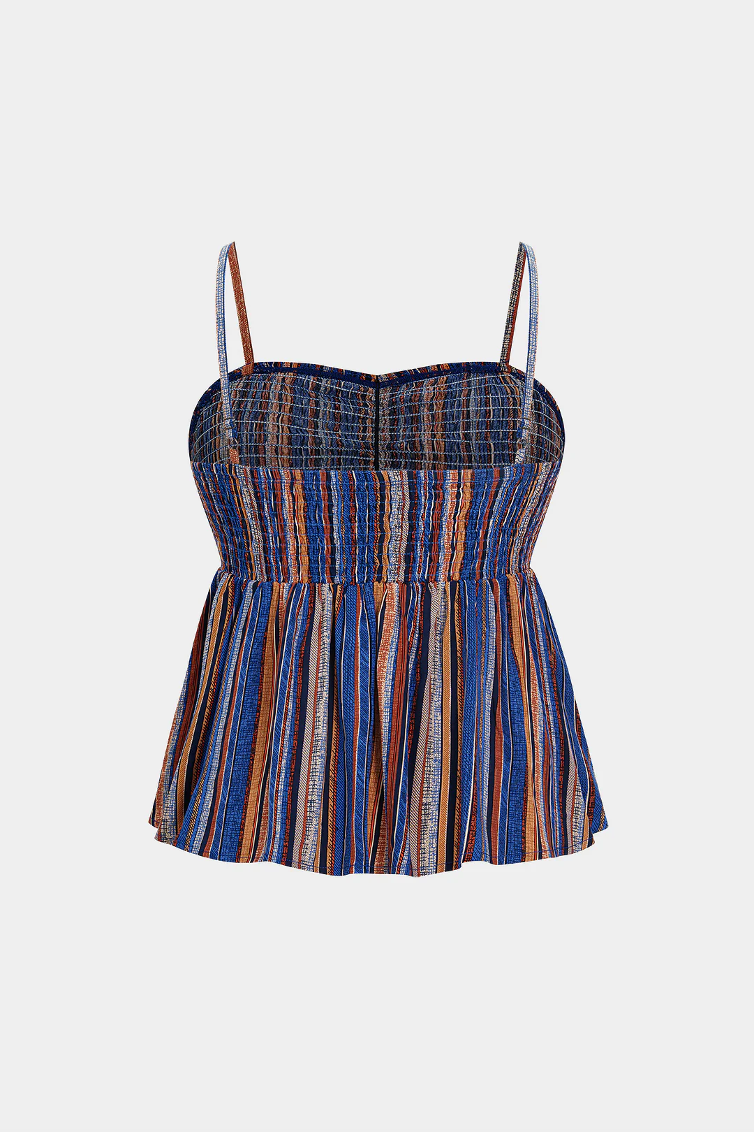 Plus Size Stripes Print Shirred Slip Cami Top - Image 2